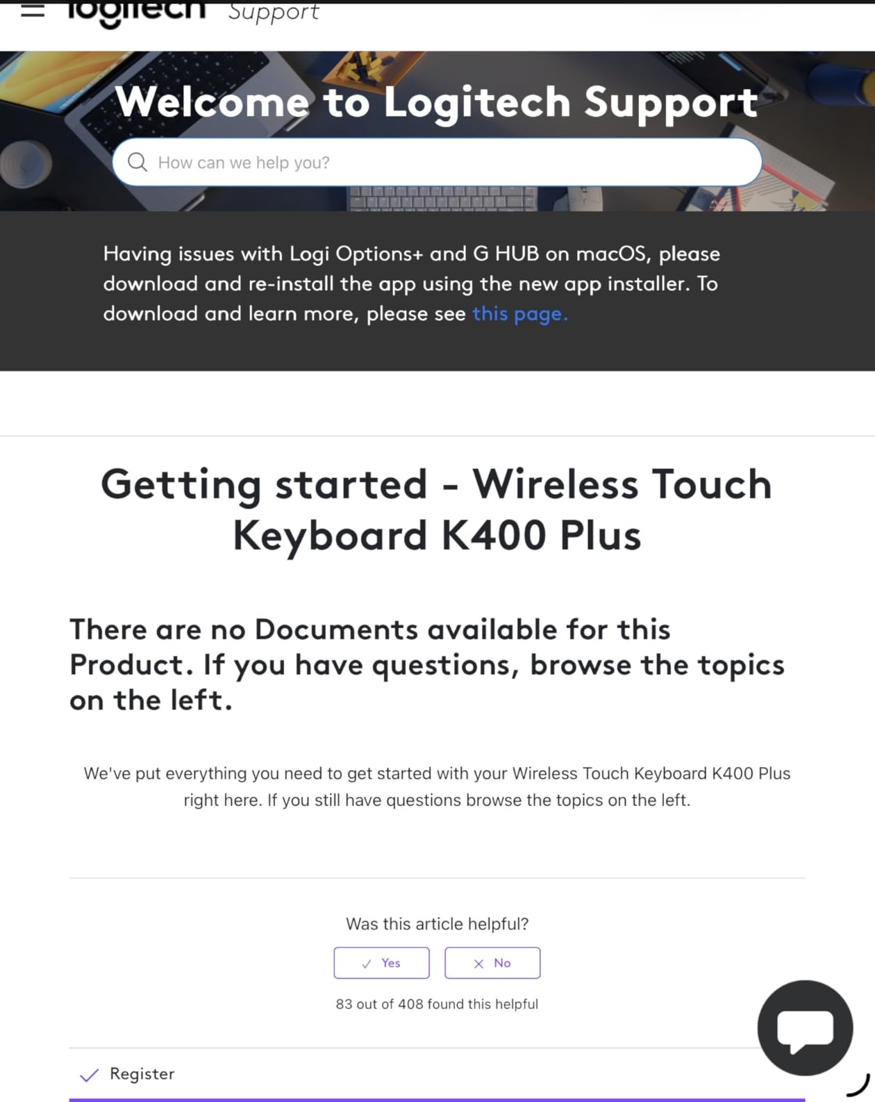 Logitech K400 Plus Wireless Touch TV Keyboard for PC-Connected TV - Black customer photo 1