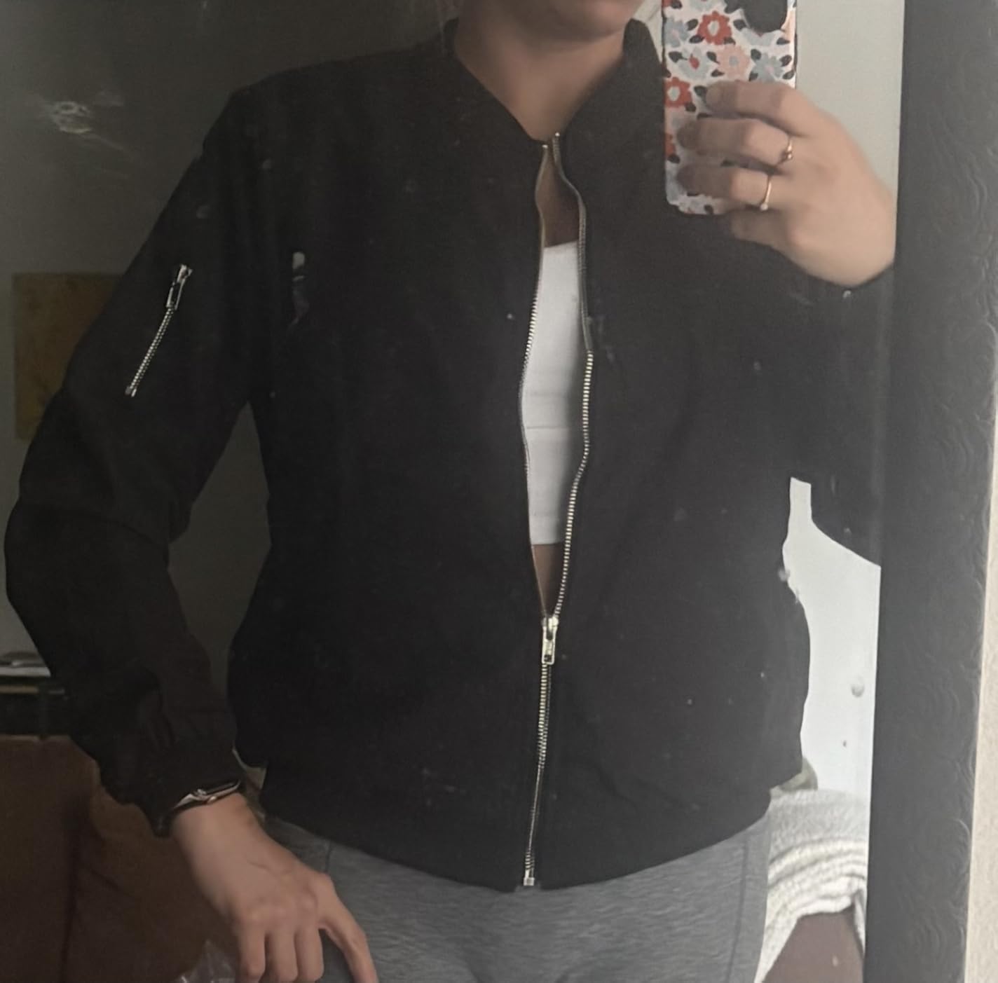 Zeagoo Women Bomber Jacket Casual Coats Spring Fall Clothes with Pockets customer photo 2