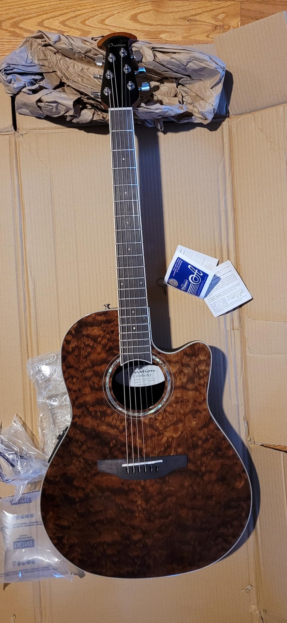 Ovation CS28P-RG Celebrity Standard Exotic Super Shallow Depth, Acoustic-Electric Guitar, Caribbean Blue Burst customer photo 1