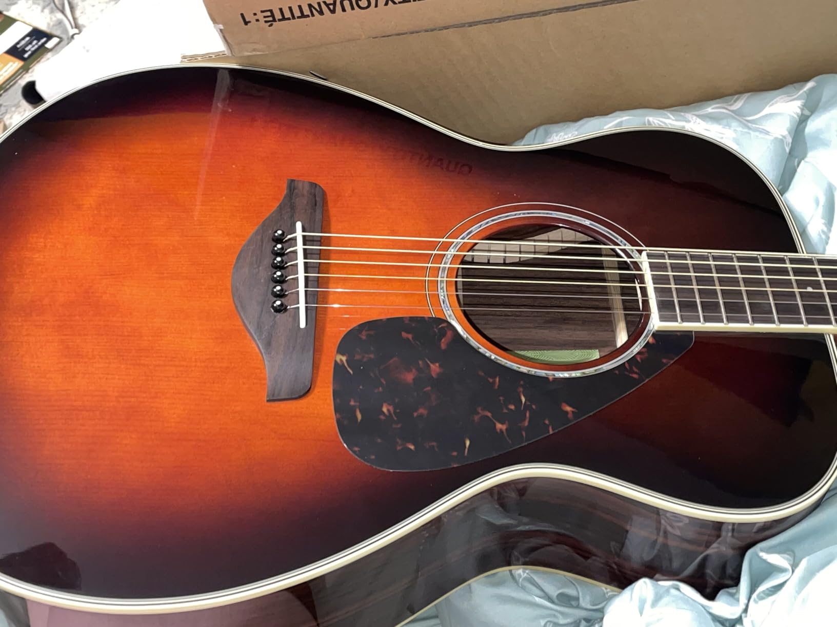 Yamaha FS830 Small Body Solid Top Acoustic Guitar, Natural customer photo 2
