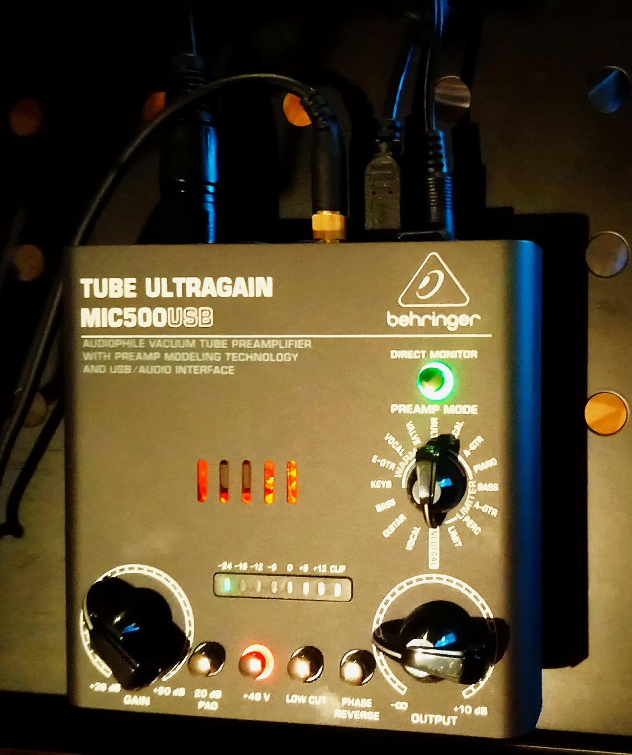 Behringer TUBE ULTRAGAIN MIC500USB Audiophile Vacuum Tube Preamplifier with Preamp Modeling Technology and USB/Audio Interface customer photo 1
