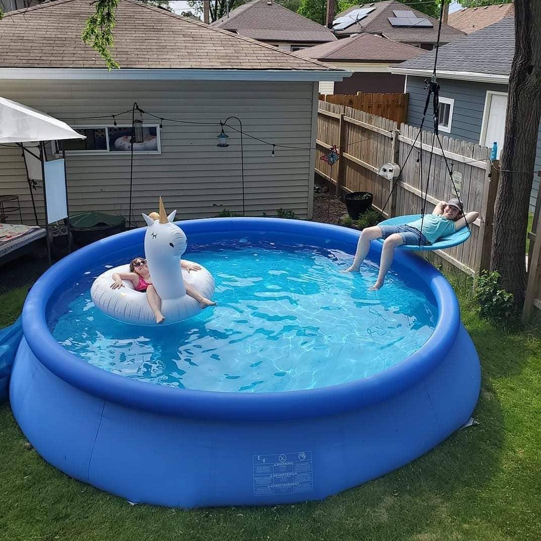 Summer Waves 15ft x 36in Quick Set Inflatable Outdoor Above Ground Round Swimming Pool with Filter Pump, (Air Pump not Included) customer photo 1