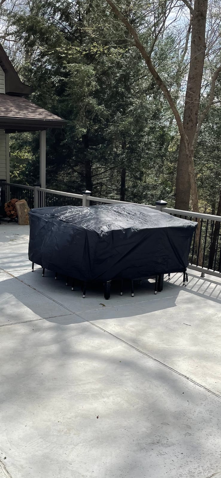 ESSORT Extra Large Patio Furniture Cover, 124x63x29 inch Heavy Duty Waterproof Outdoor Table Cover, All Weather Protection from Rain, Snow, UV, for 10-12 Seat Rectangular Set customer photo 2