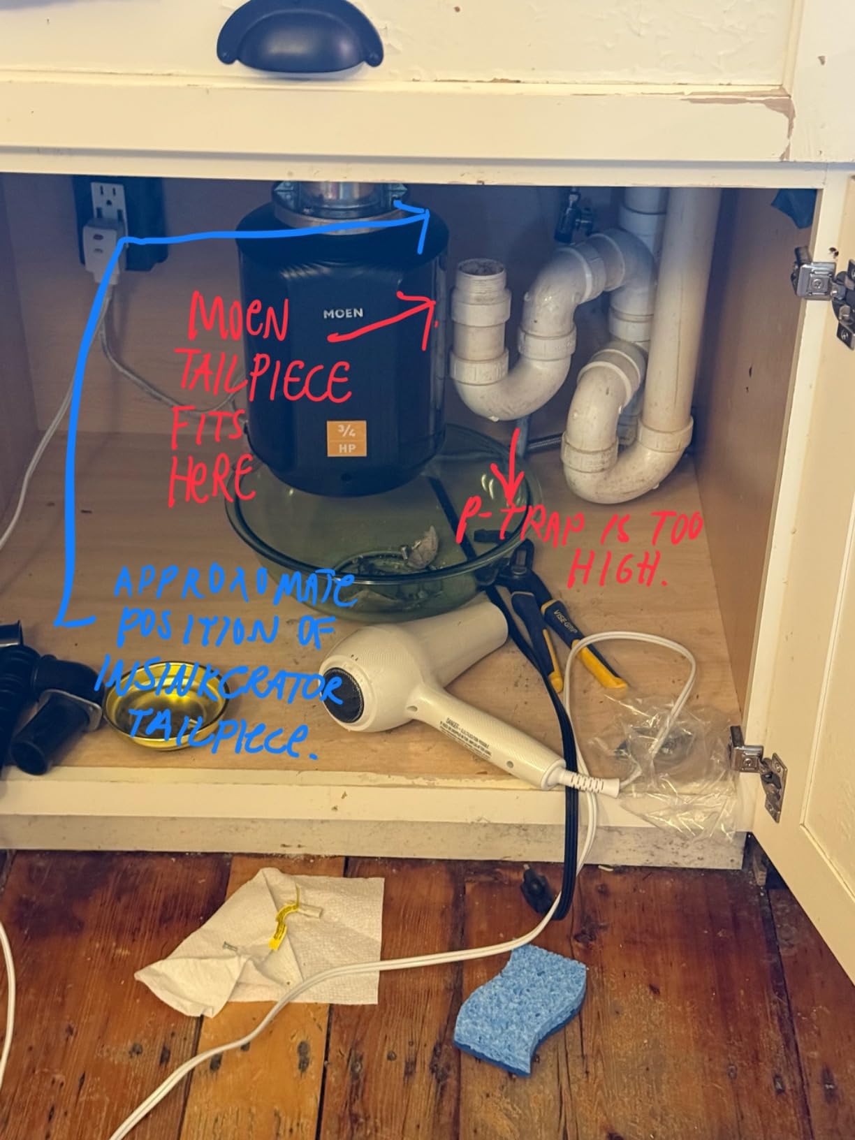 Moen GXB75C Host Series 3/4 HP Garbage Disposal with Power Cord, Batch Feed Control Activation and Sound Reduction customer photo 2