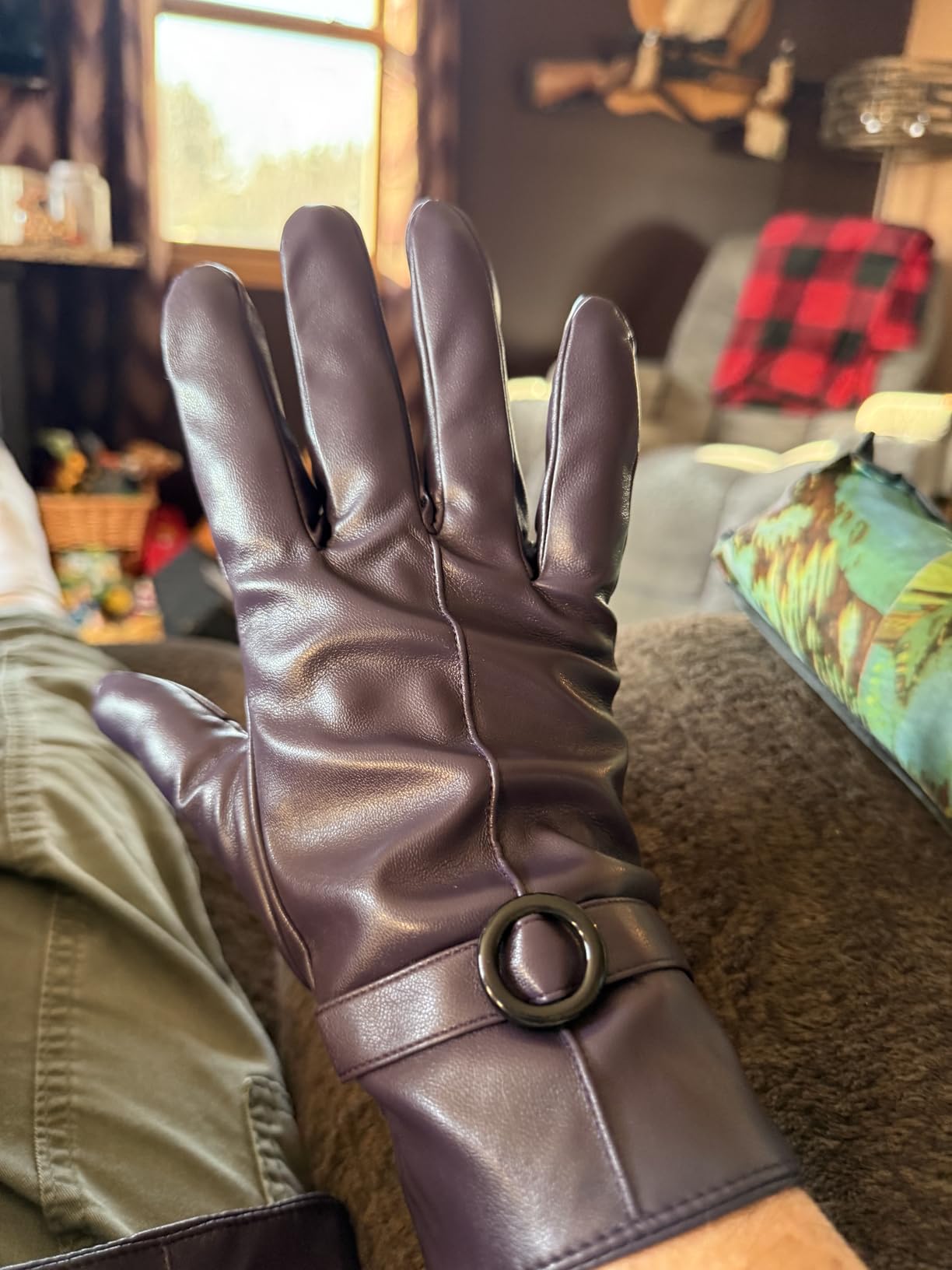 Dsane Womens Winter Leather Gloves for Cold Weather Touchscreen Lambskin customer photo 2