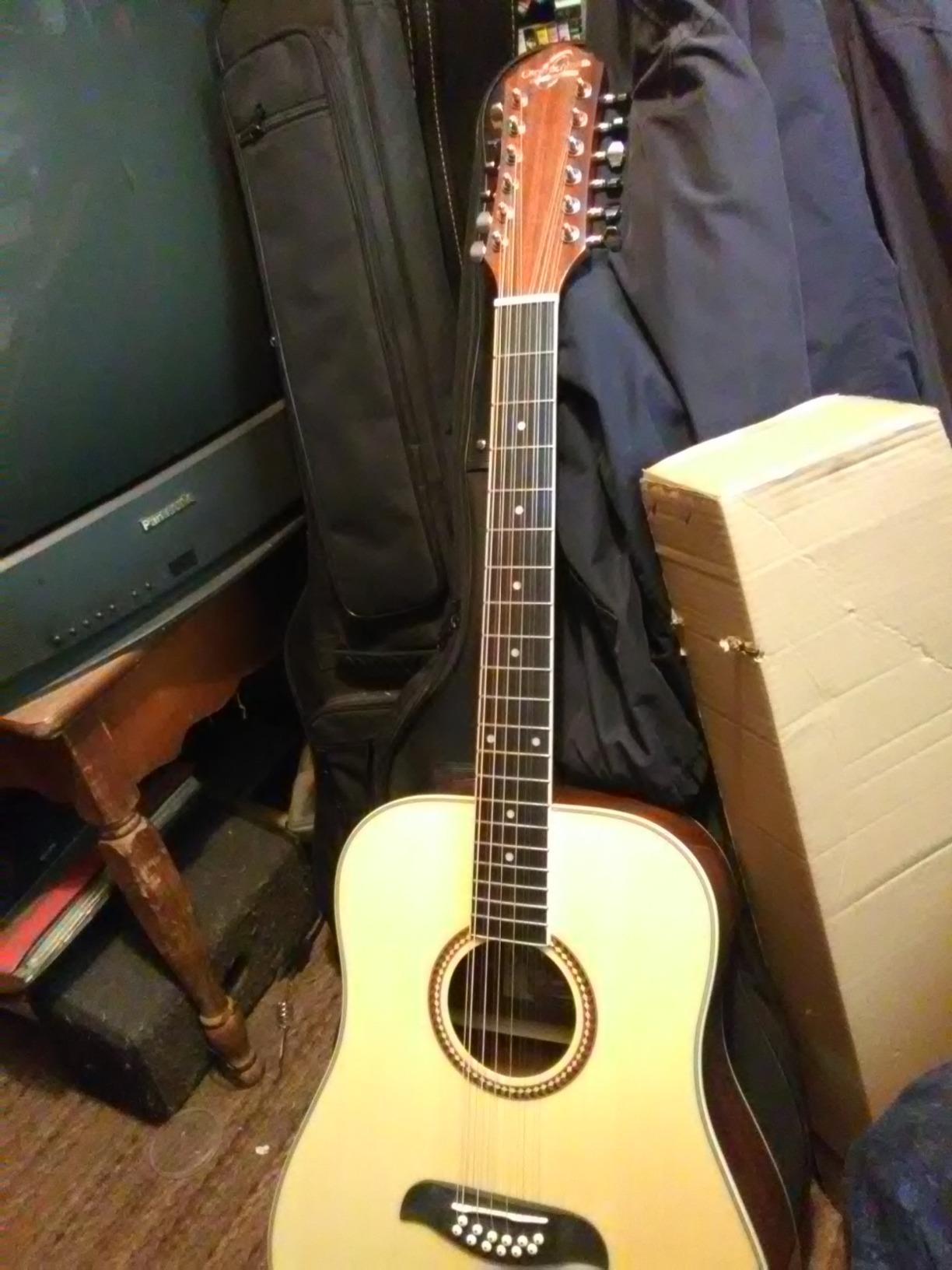 Oscar Schmidt OD312-A Dreadnought (12 String) Acoustic Guitar, Natural Spruce customer photo 1