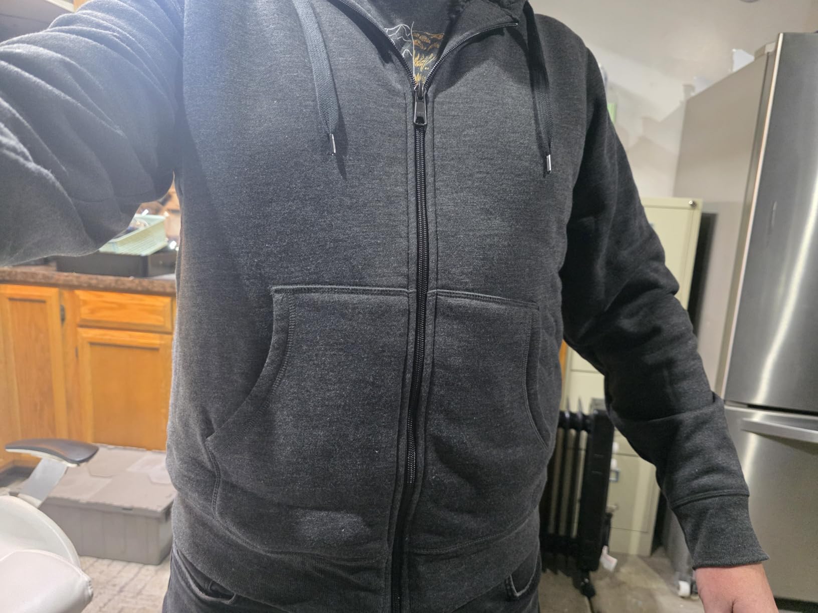 Amazon Essentials Men's Sherpa-Lined Full-Zip Fleece Hoodie Sweatshirt customer photo 2