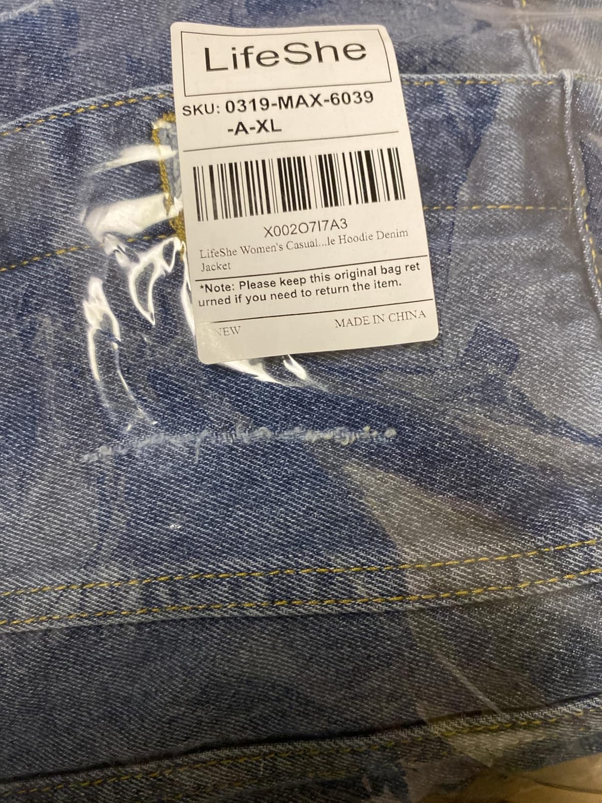 LifeShe Women's Casual Detachable Hoodie Denim Jacket customer photo 1