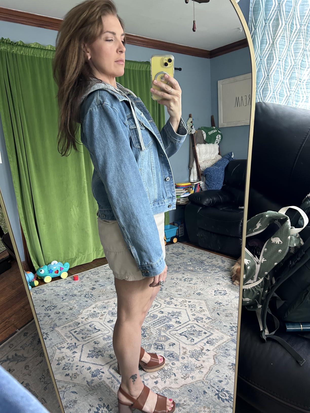 LifeShe Women's Casual Detachable Hoodie Denim Jacket customer photo 2
