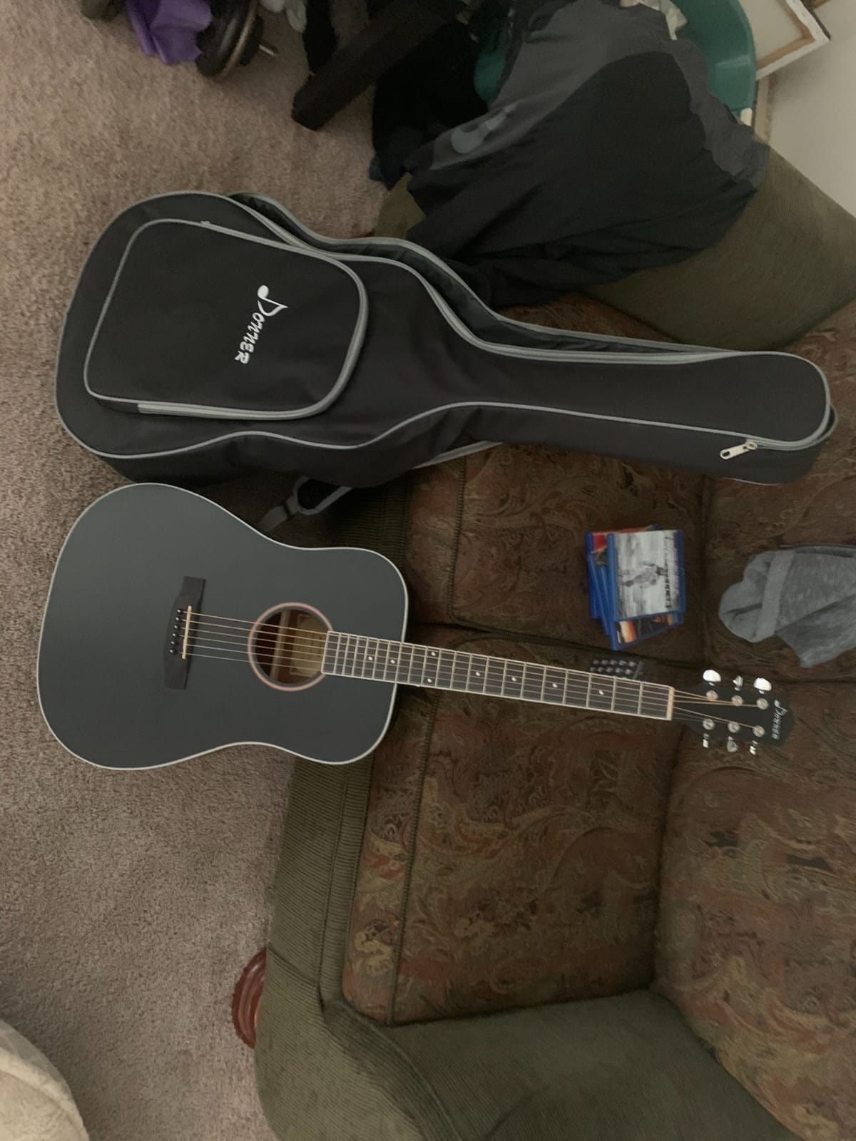Donner Acoustic Guitar for Beginner Adult Full Size Dreadnought Acustica Guitarra Bundle Kit with Free Online Lesson Bag Strap Tuner Capo Pickguard Pick, Right Hand 41 Inch Sunburst, DAG-1S/DAD-160S customer photo 1