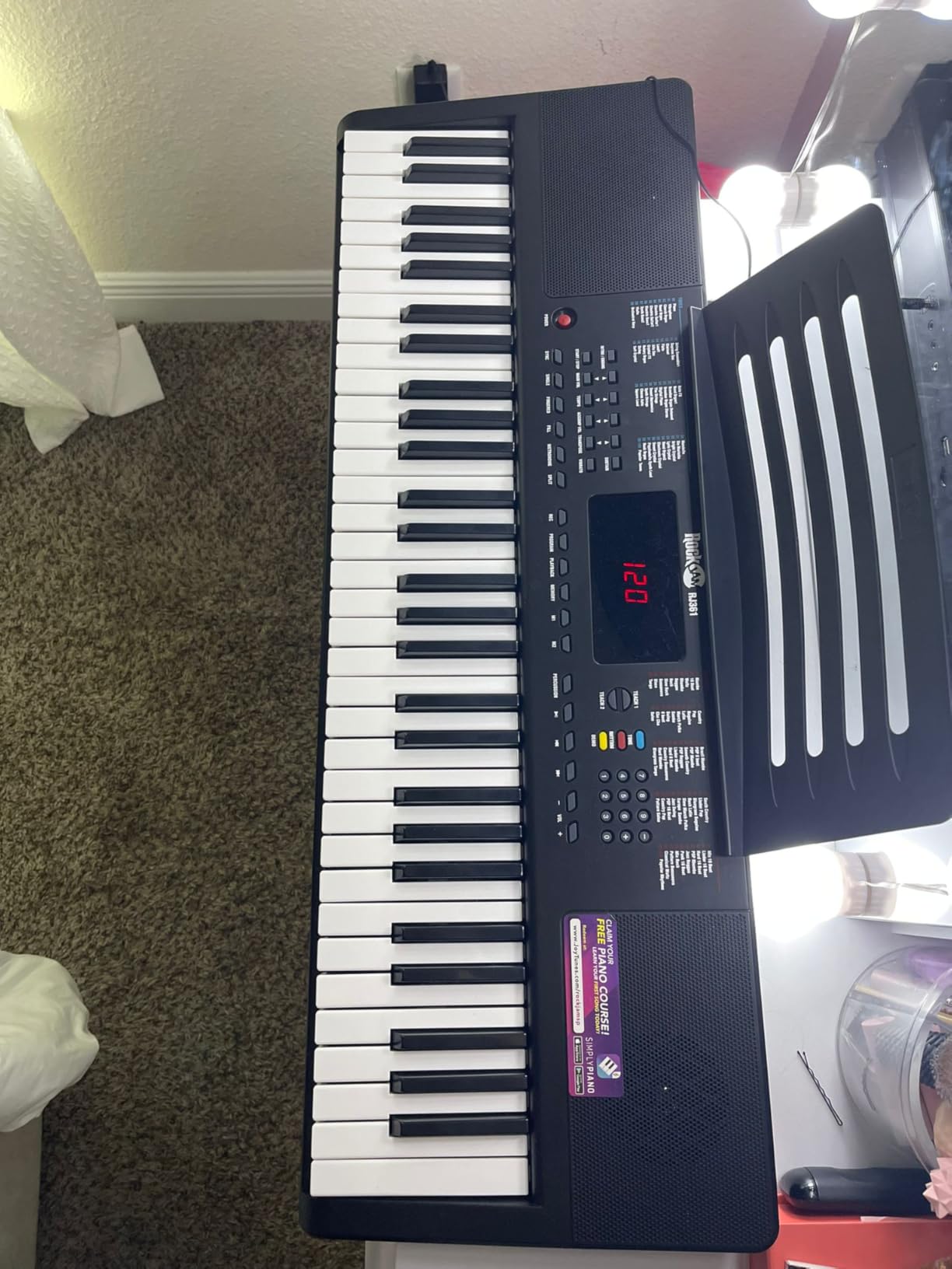 RockJam RJ361 61 Key Compact Keyboard Piano for Beginners | Compact electric keyboard piano with 200 sounds, 200 rhythms, note stickers and Simply Piano lessons for beginners customer photo 1