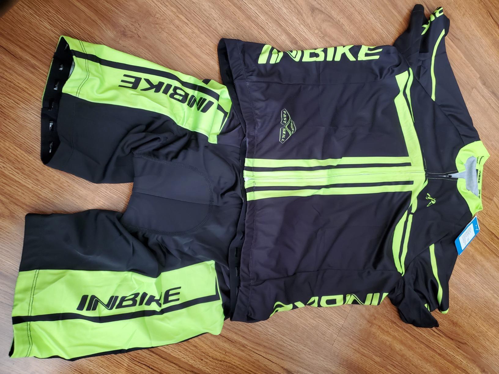 INBIKE Cycling Jersey Mens Set Reflective Breathable Biking Outfit Quick-Dry Bib Bicycle Jersey with 3D Padded Shorts customer photo 2