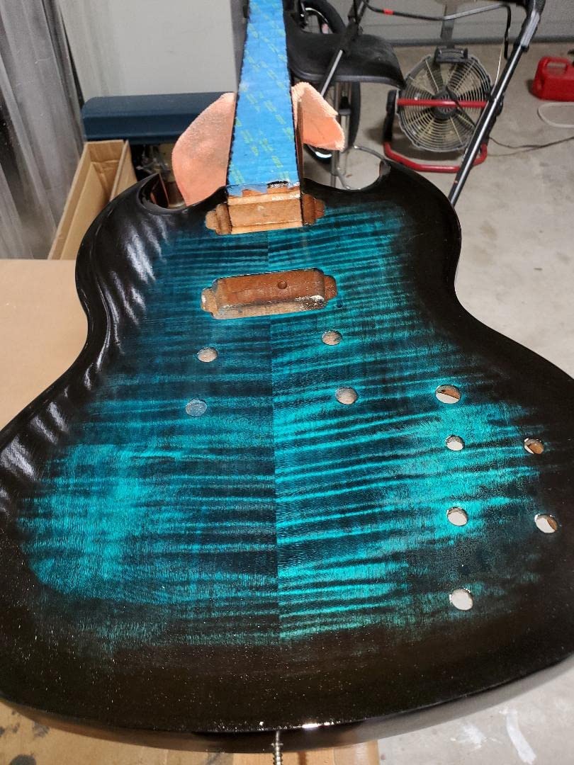 Solo SG Style DIY Guitar Kit, Basswood Body, Flamed Maple Top customer photo 2