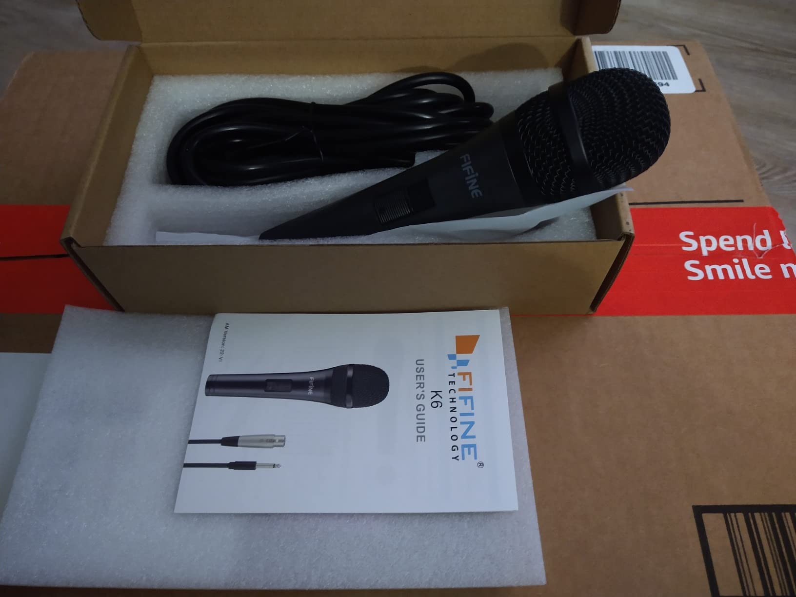 FIFINE K6 Karaoke Microphone, Dynamic Vocal Microphone for Singing | 6.35MM Wired Handheld Mic with On and Off Switch, 14.8ft Detachable Cable for Speaker, Audio Mixer/Interface customer photo 2