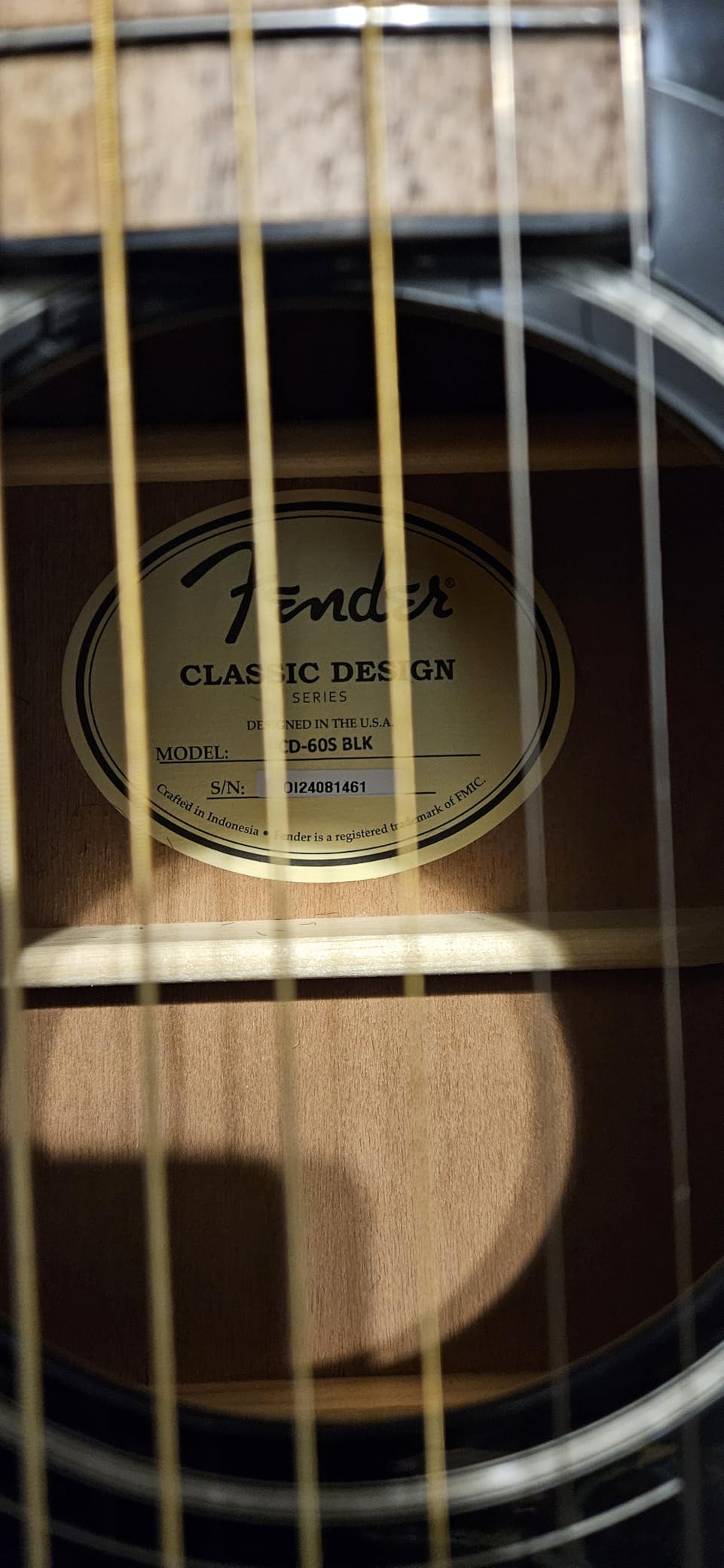 Fender CD-60S Dreadnought Acoustic Guitar, with 2-Year Warranty, Black | Solid spruce top, mahogany back and sides, scalloped bracing, 2-year warranty, full-size, beginner-friendly, rich warm tone customer photo 1