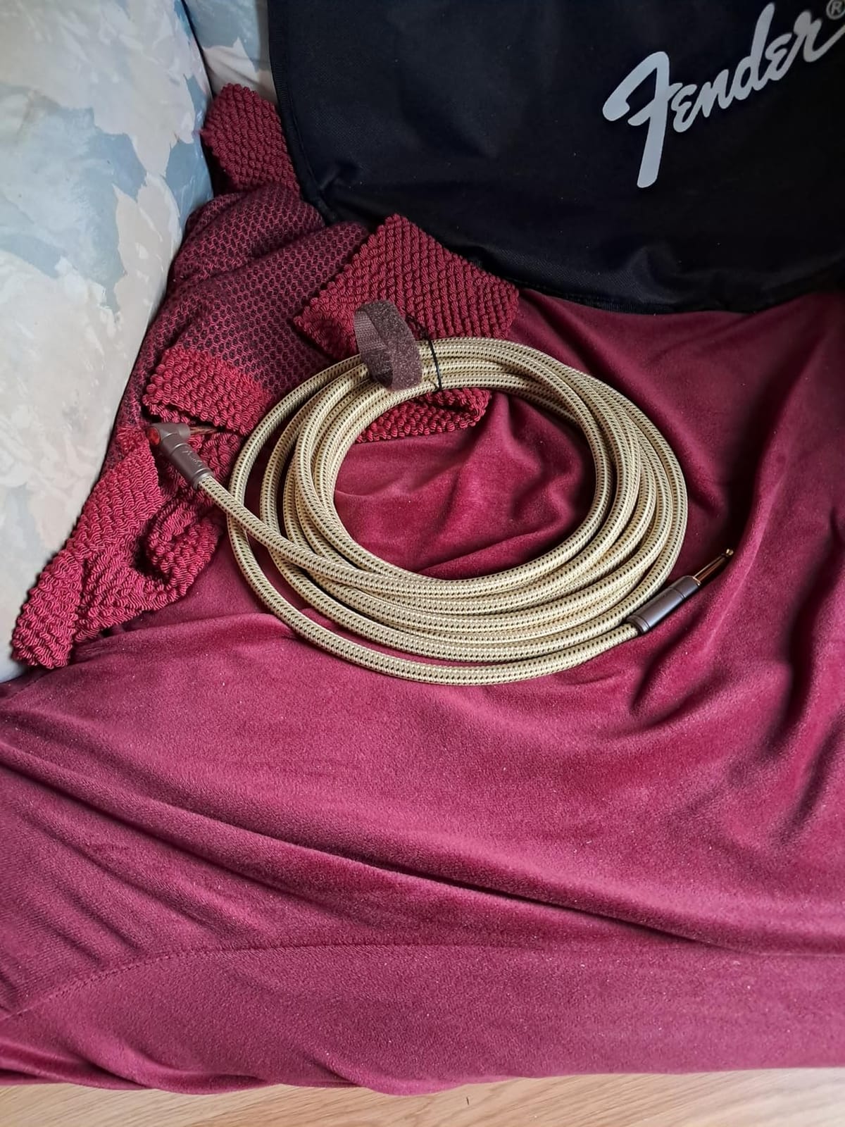 Fender Deluxe Series Instrument Cable, Straight/Angle, Tweed, 15ft customer photo 2