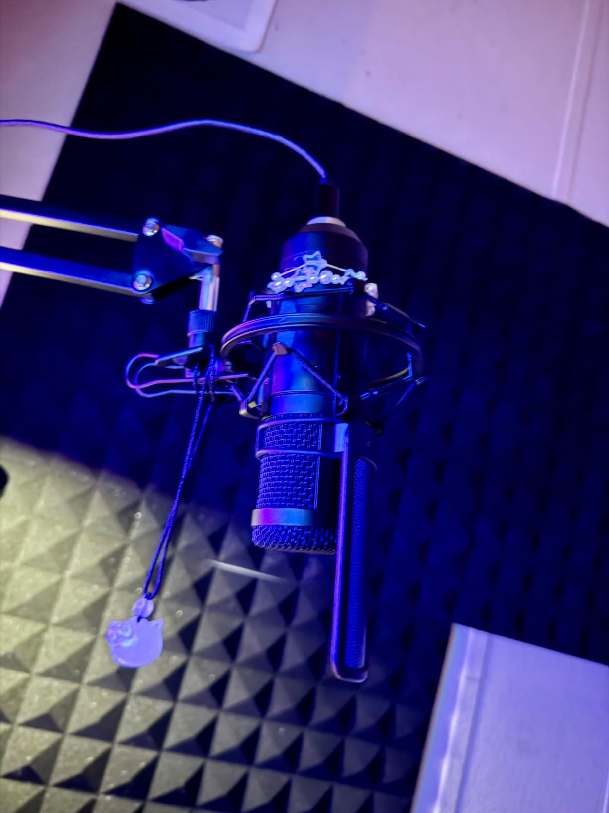 Aokeo Pop Filter, [Upgraded Three Layers] Metal Mesh & Foam & Etamine Layer Microphone Windscreen Cover Handheld Mic Shield Mask,Microphone Accessories for Vocal Recording,YouTube Videos,Streaming customer photo 2