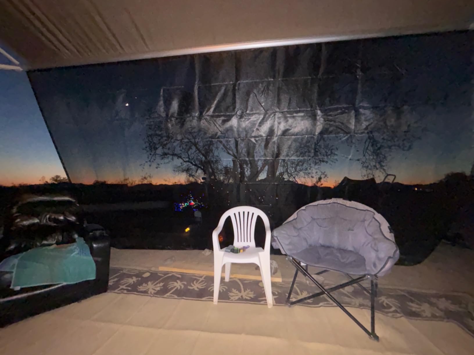 RV Awning Sun Shade Screen for Side Panel, 9'6'' X 7'6'', Black customer photo 1