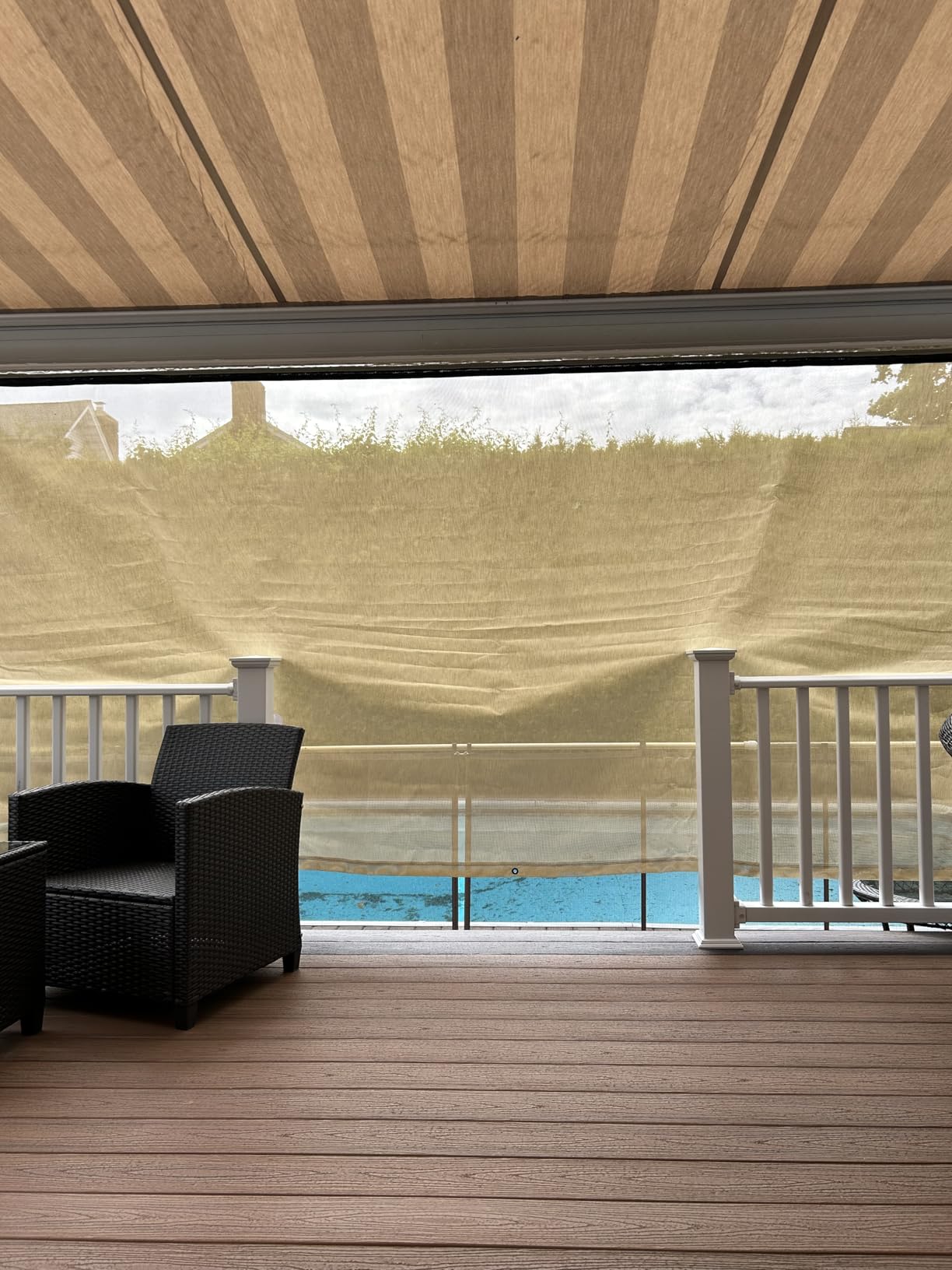 ShadePro - Vista Shade - RV Awning Shade Screen - Zipper Sun Screen Installs in Seconds - Solar Mesh Blocks 87% of Sunlight - The Original Camper Sunscreen Shade for Awnings - 17' x 8' - Black customer photo 1