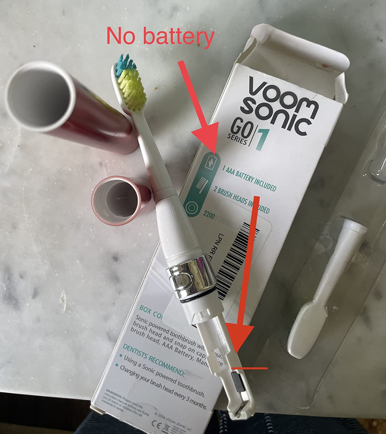 Voom Sonic Electric Toothbrush for Adults – Go 1 Series (Metallic Rose) – 2 Speed – 22,000 Strokes/Minute w/AAA Battery – Bathroom Essentials & Travel Essentials – TSA Approved customer photo 1