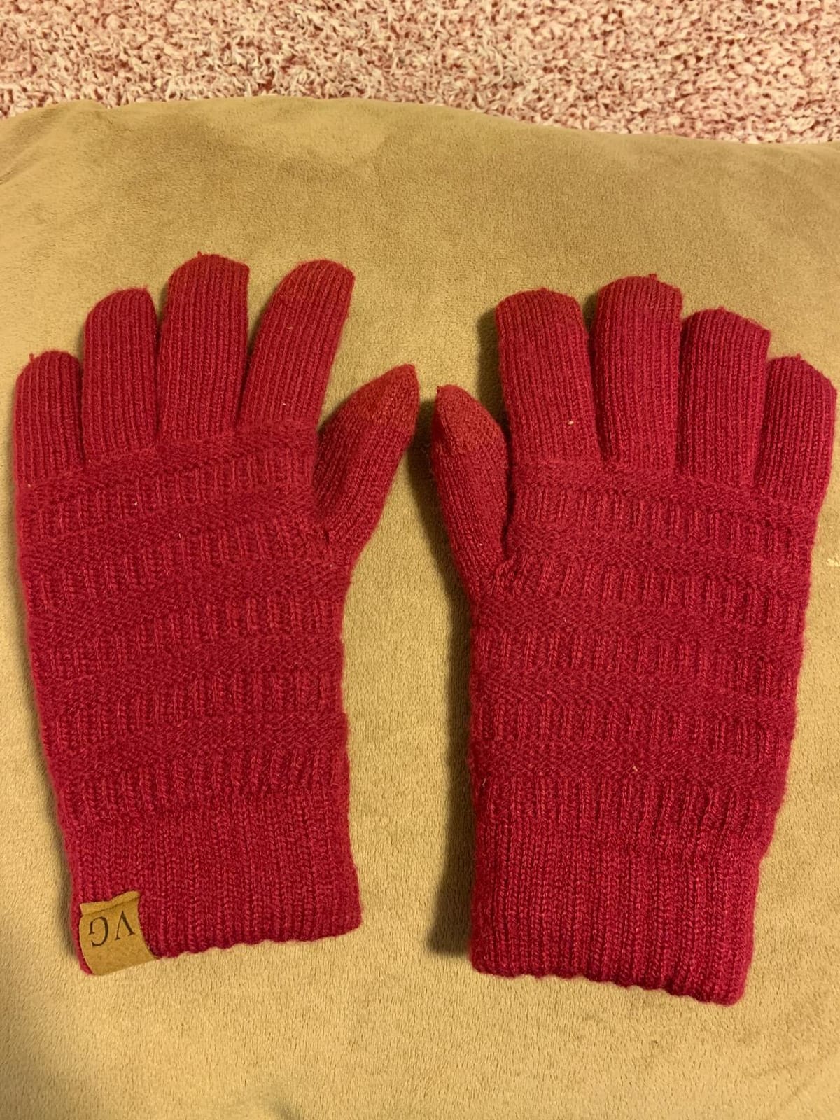 ViGrace Womens Winter Touchscreen Gloves Cable Knit Warm Lined 3 Fingers Dual-layer Touch Screen Texting Thermal Glove customer photo 1