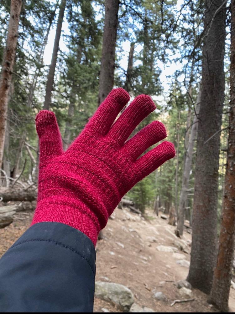 ViGrace Womens Winter Touchscreen Gloves Cable Knit Warm Lined 3 Fingers Dual-layer Touch Screen Texting Thermal Glove customer photo 2