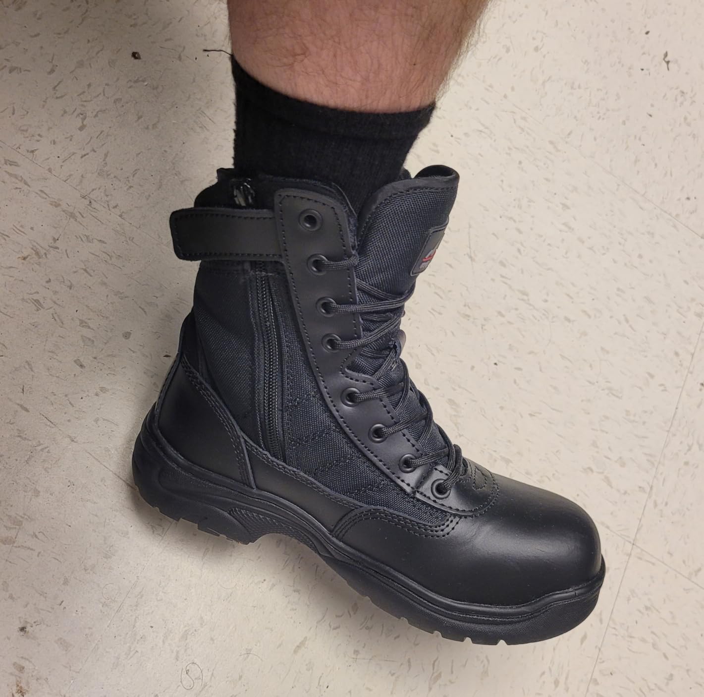 NORTIV 8 Men's Steel Toe Work Boots Side Zipper customer photo 2