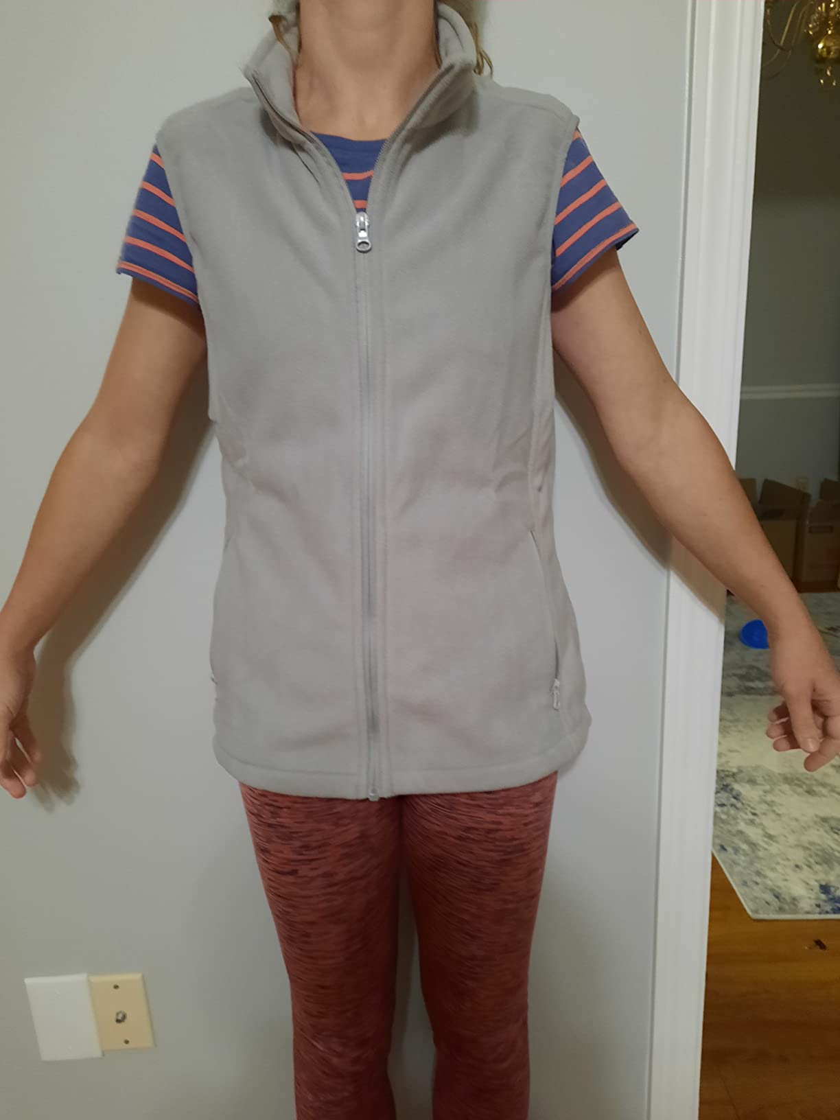 Outdoor Ventures Women's Polar Fleece Vest Outerwear Zip Sleeveless Jacket customer photo 2
