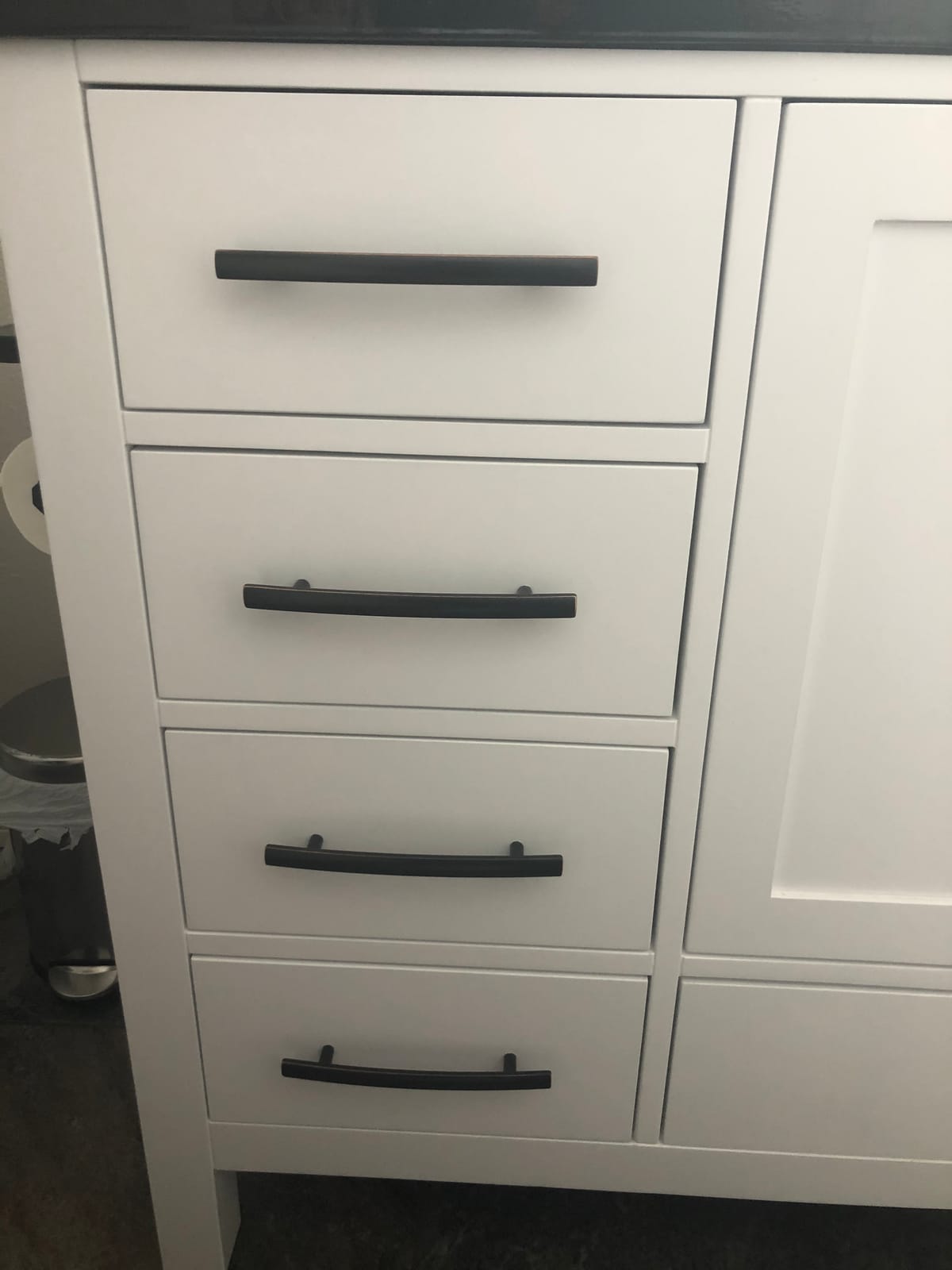 ARIEL Cambridge 48-inch Bathroom Vanity Base Cabinet,Solid Wood, 2 Soft Closing Doors, 9 Dovetail Drawers, White customer photo 2