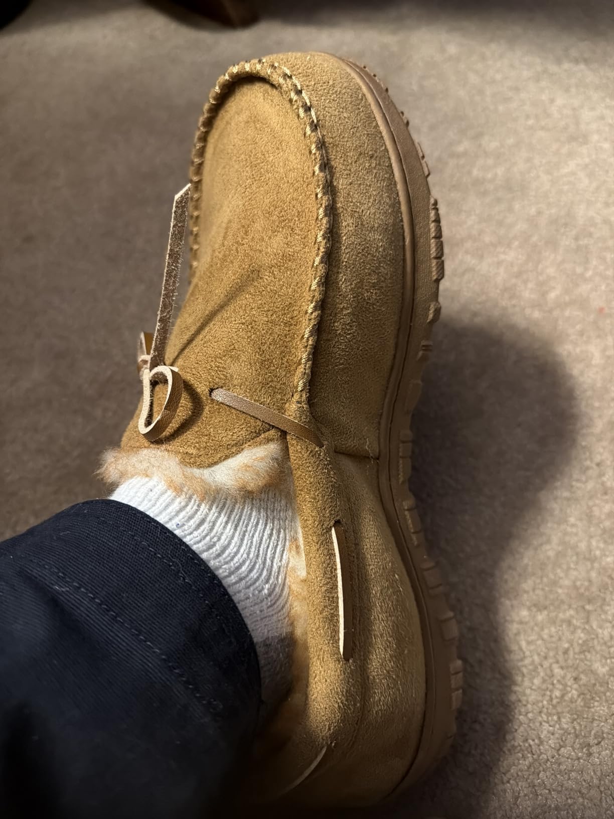 MIXIN Mens Moccasins Slippers Memory Foam House Shoes customer photo 1