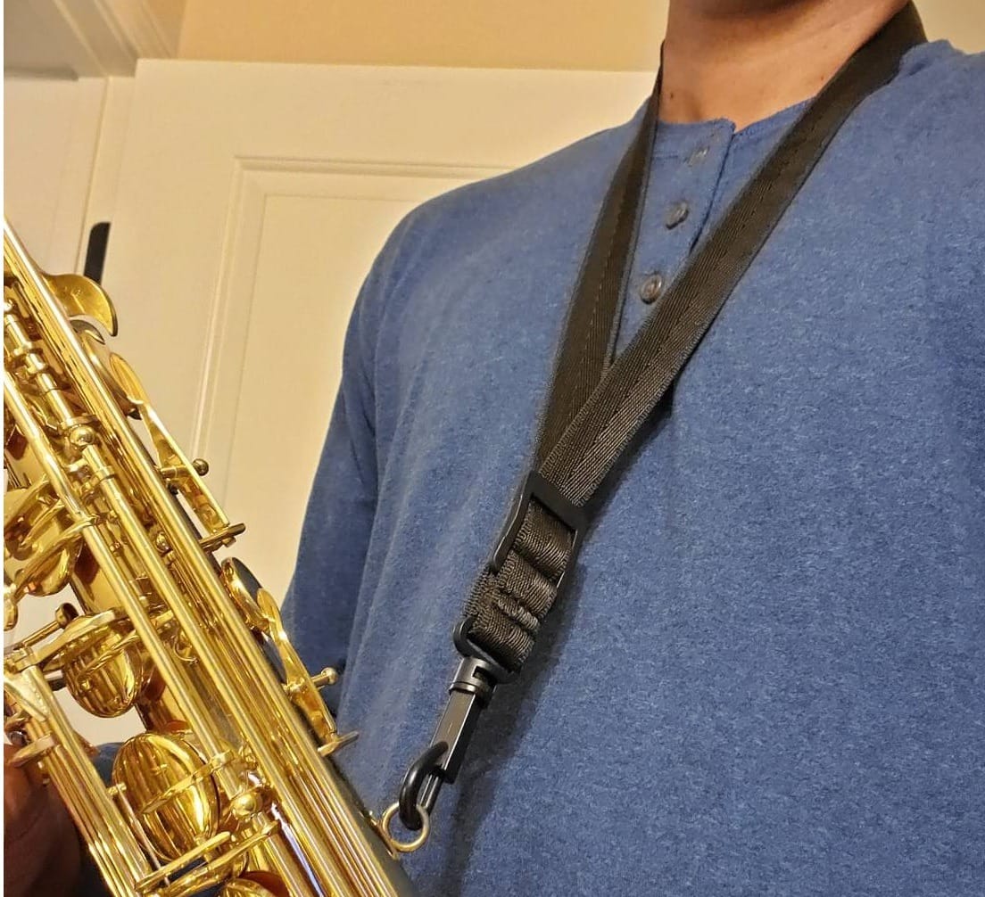 Focusound Upgraded Length Tenor Saxophone Neck Strap Soft Sax Leather Strap Padded for Alto and Tenor Saxophone customer photo 1