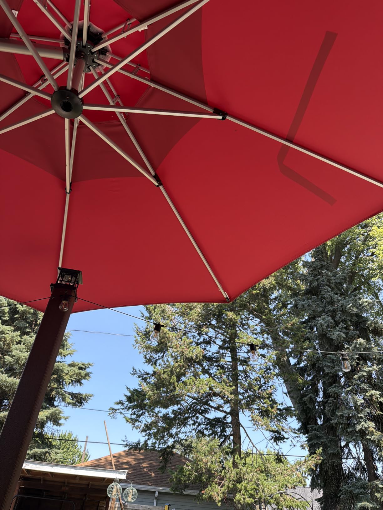 PURPLE LEAF Cantilever Patio Umbrella 10 FT Wind Resistant Canopy Brick Red customer photo 1