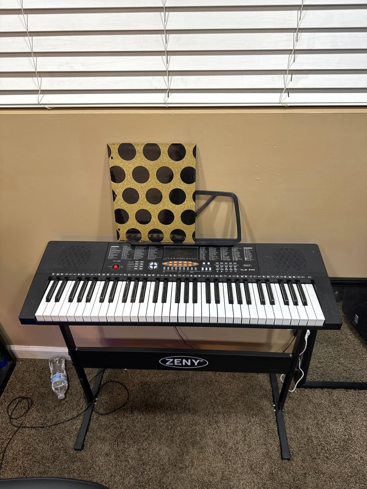 ZENY 61-Key Portable Electric Keyboard Piano with Built In Speakers, LED Screen, Headphones, Microphone, Piano Stand, Music Sheet Stand and Stool customer photo 2