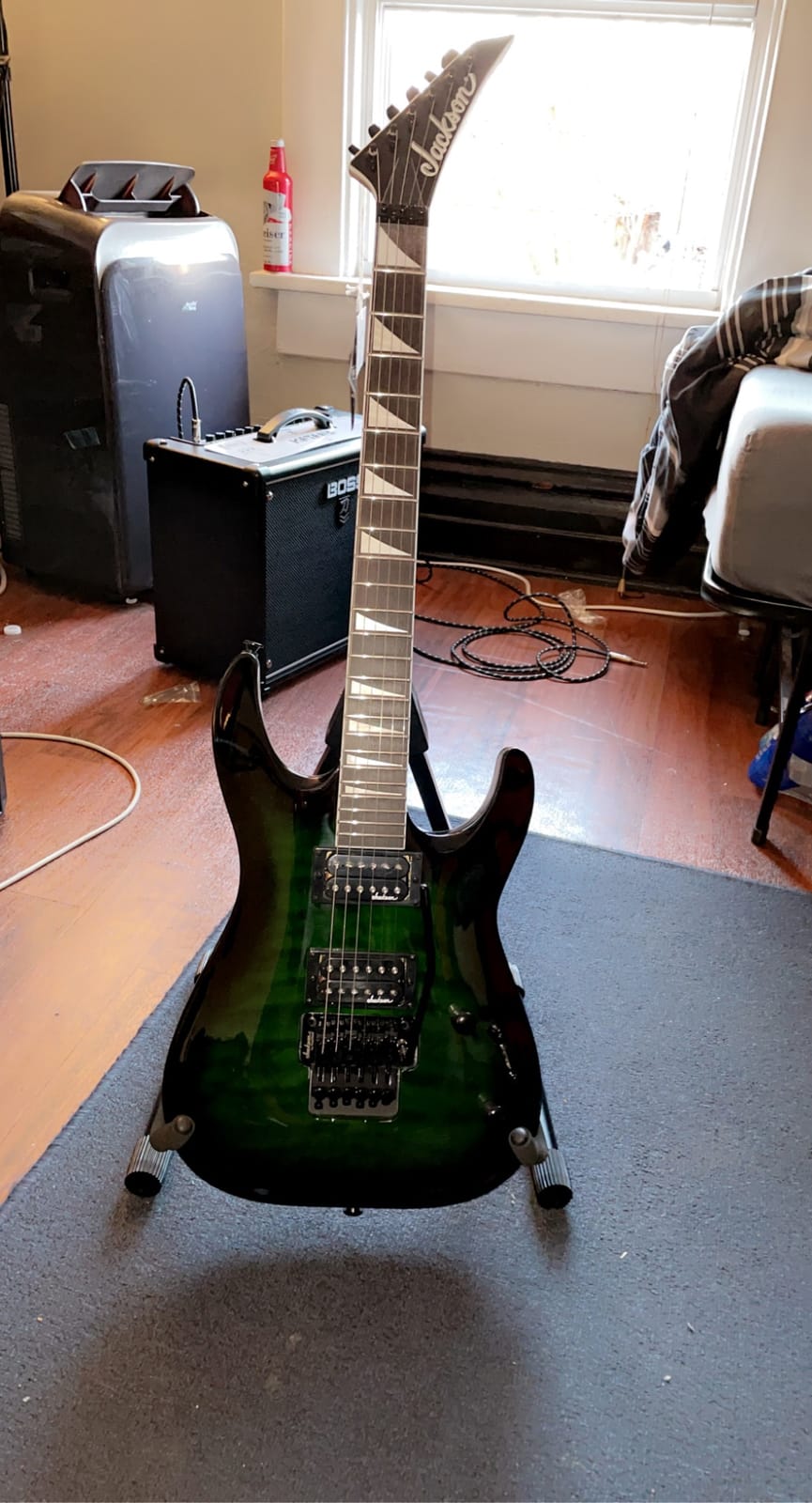 Jackson JS Series Dinky Arch Top JS32Q DKA 6 String Electric Guitar - Transparent Green Burst customer photo 1