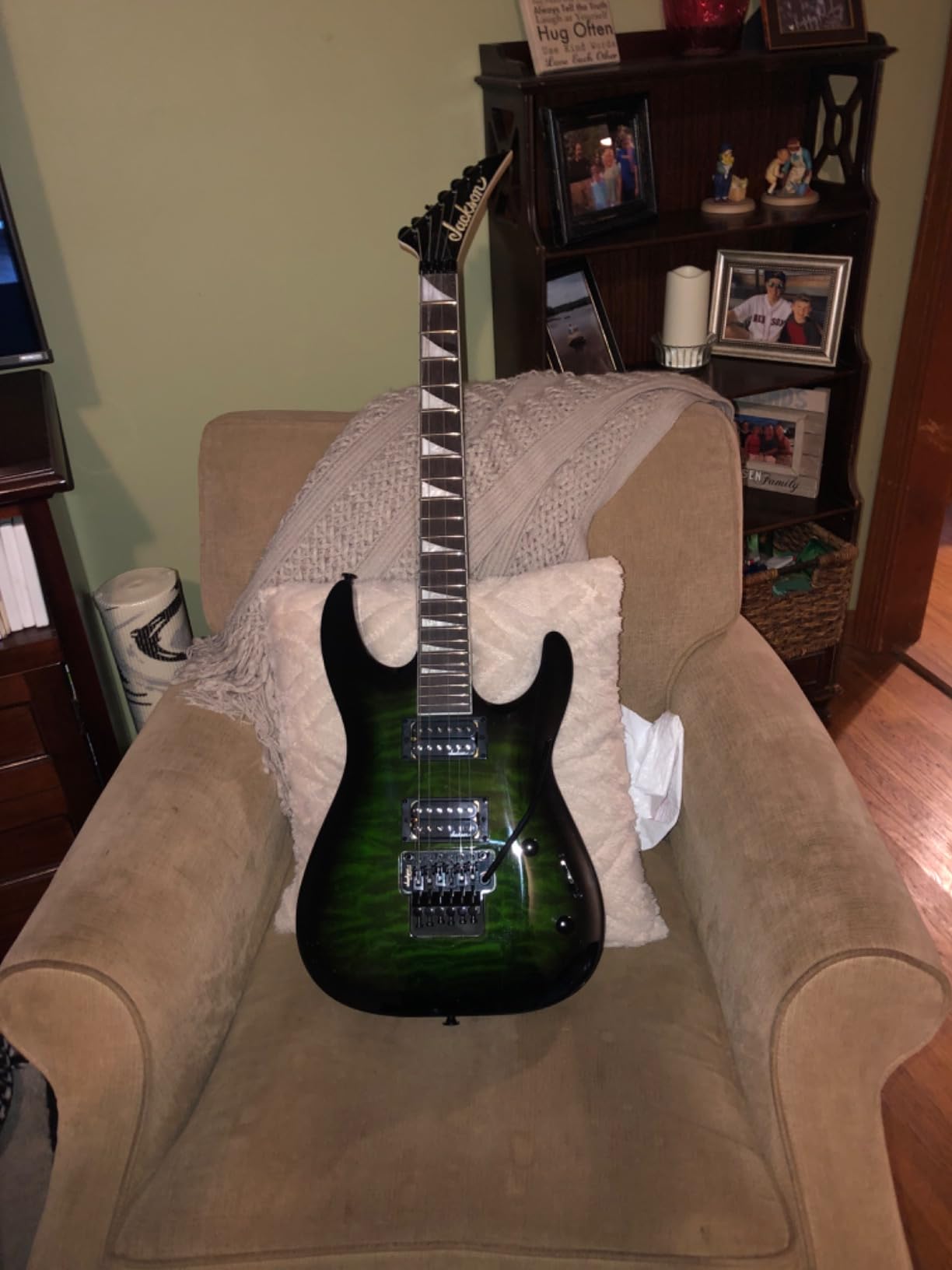 Jackson JS Series Dinky Arch Top JS32Q DKA 6 String Electric Guitar - Transparent Green Burst customer photo 2