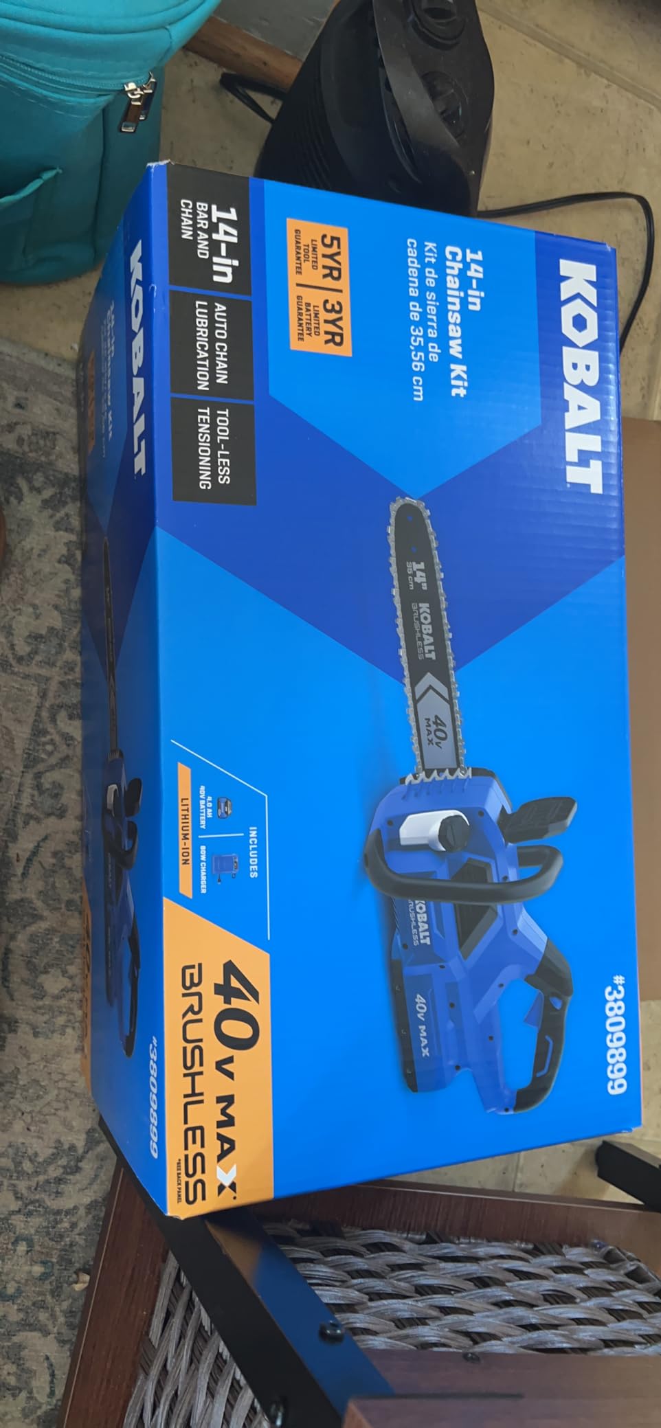 Kobalt 40-Volt 40v Lithium Ion Bare Tool 14-in Cordless Electric Brushless Chainsaw (Battery and Charger Not Included) customer photo 1