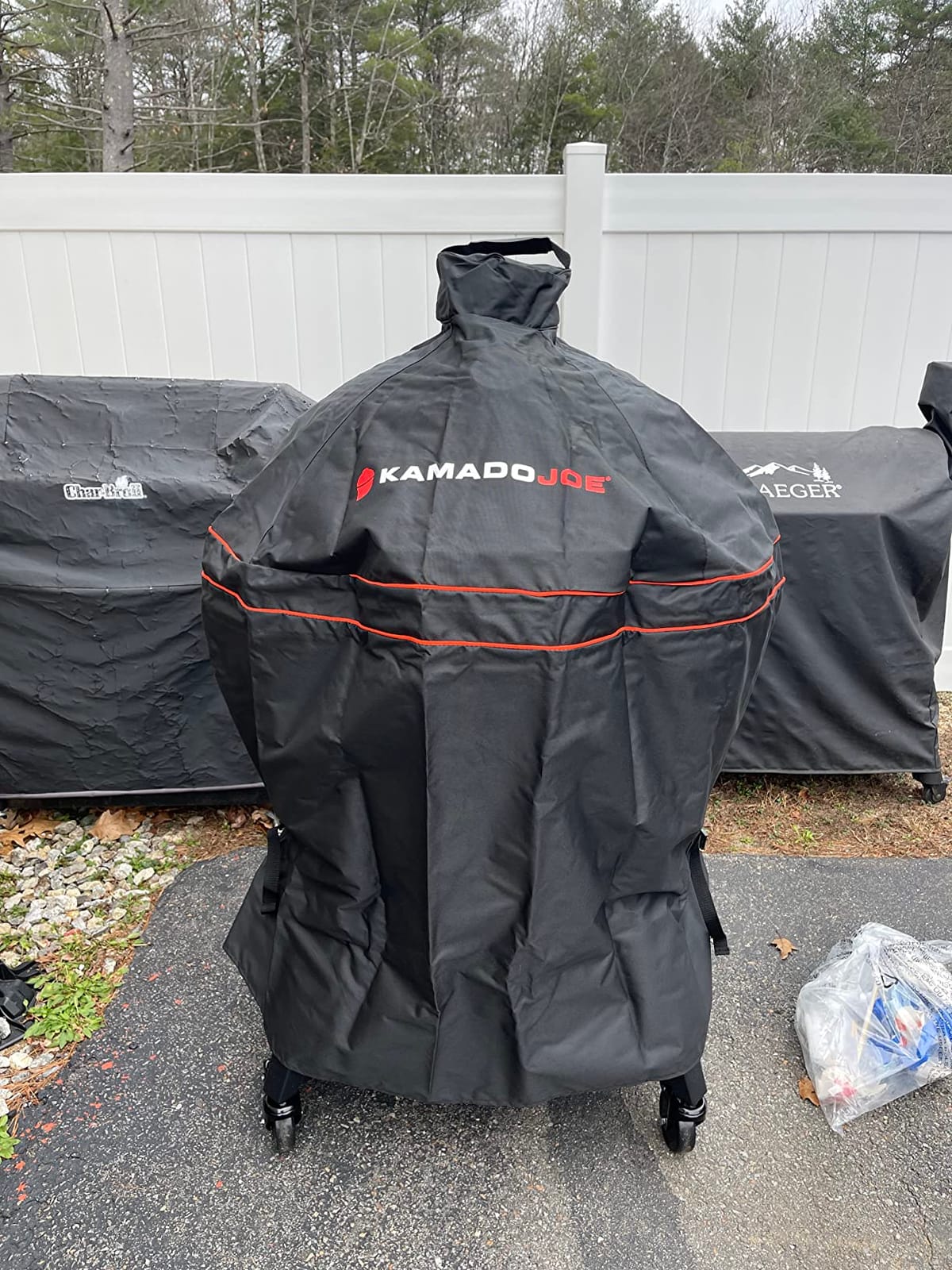 Kamado Joe Big Joe Series III 24-inch Ceramic Charcoal Grill and Smoker with Premium Cart, SloRoller Insert and 450 Cooking Square Inches in Red, Model KJ15041021 customer photo 1