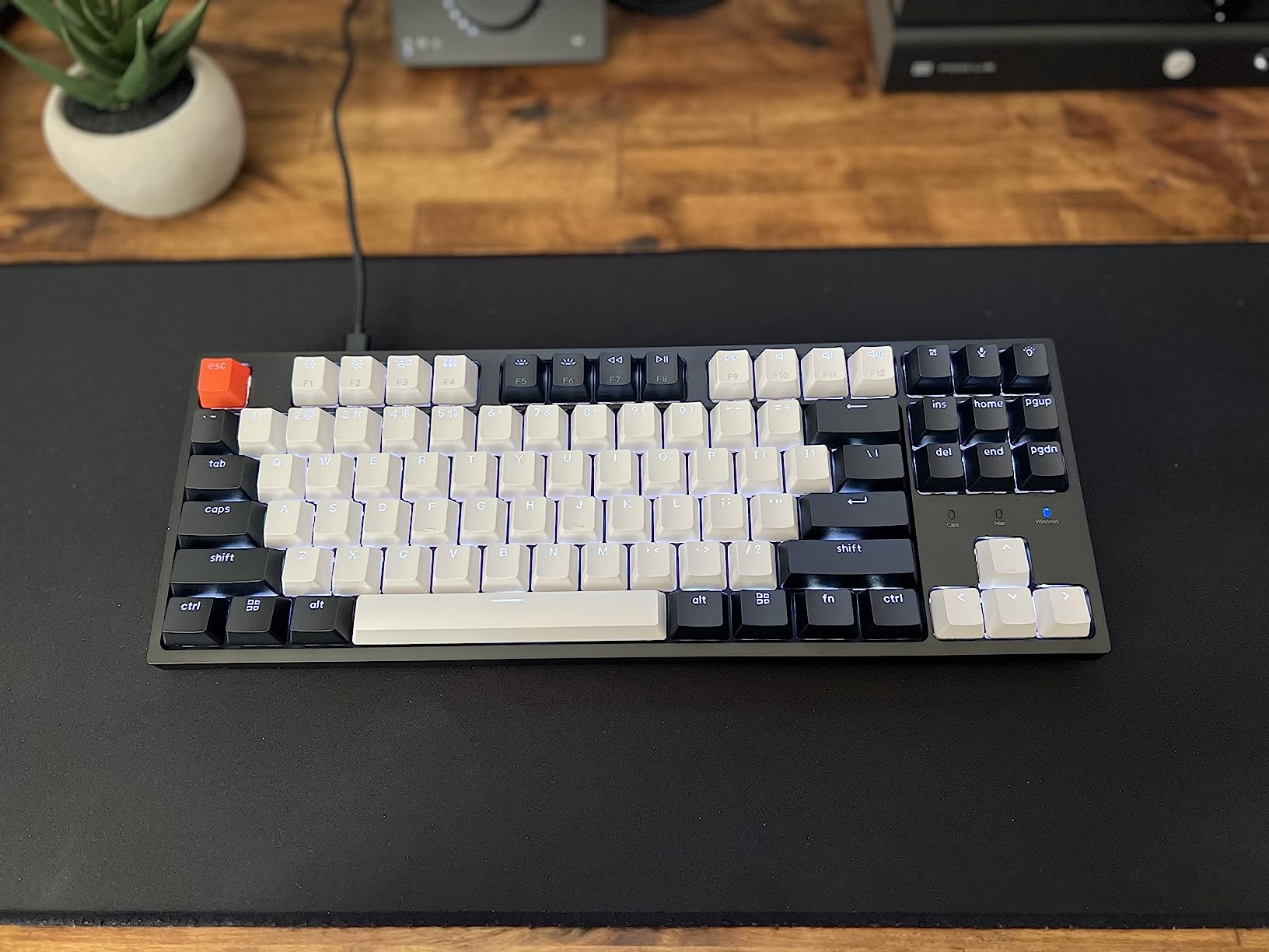 Keychron C1 Wired Mechanical Keyboard, TKL 87-Key Tenkeyless Gaming Keyboard for Mac Windows, Hot-Swappable Gateron G Pro Red Switches, White Backlit, USB-C, Double-Shot ABS Keycaps customer photo 2