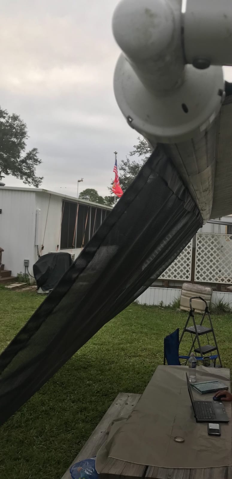 RV Awning Side Sun Shade Screen Camper Travel Trailer Sunshade, 9'X7'-Black customer photo 2