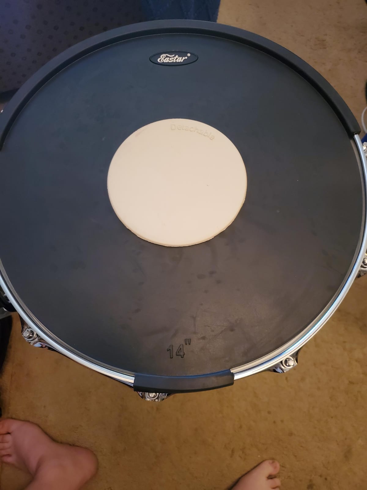 Eastar Snare Drum Set with Drum Sticks, Stand, Mute Pad, Bag, Key, 14