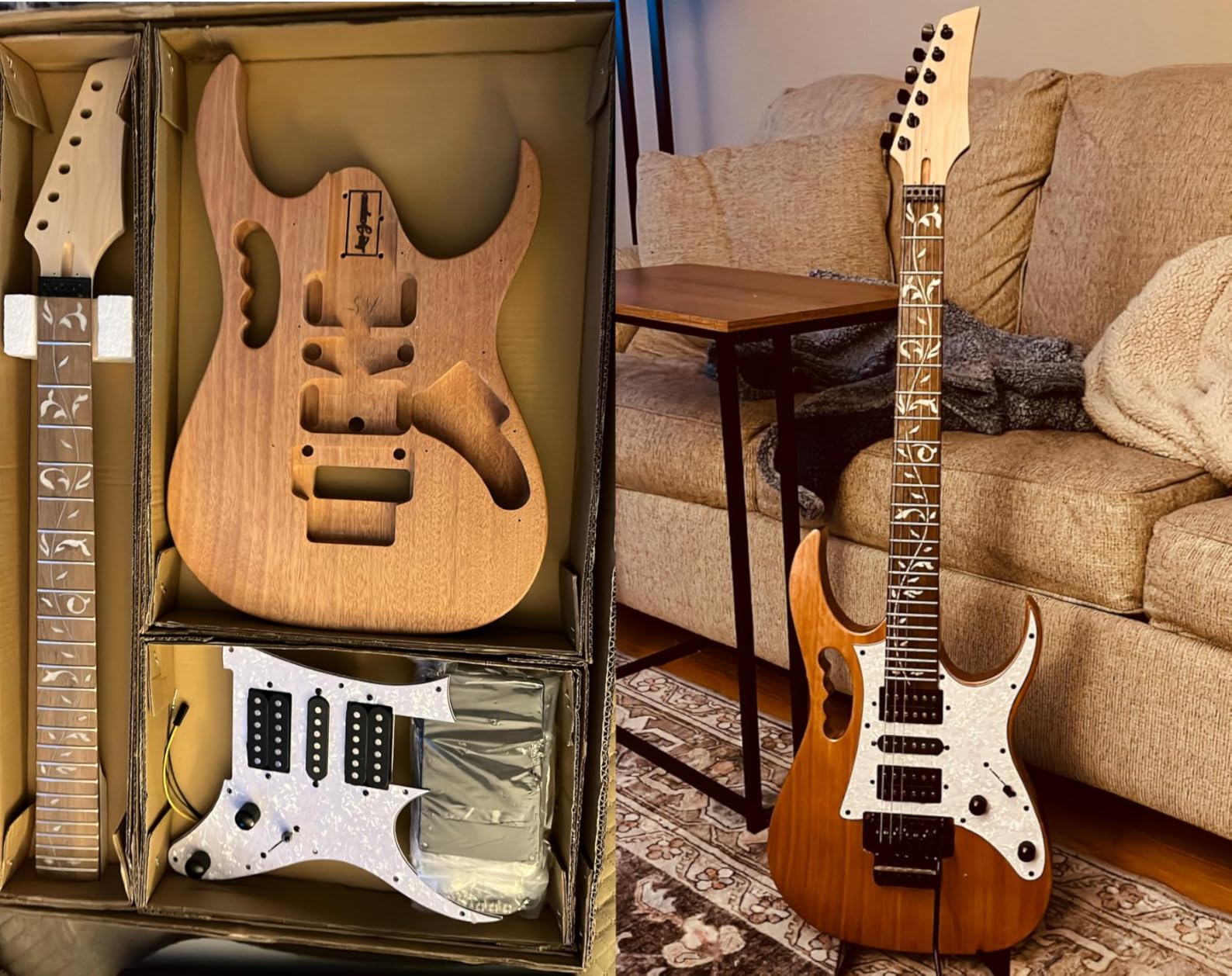 Leo Jaymz DIY Electric Guitar Kits in IBZ Style - Mahogany Body and Maple Neck - All Components Included (7V) customer photo 1
