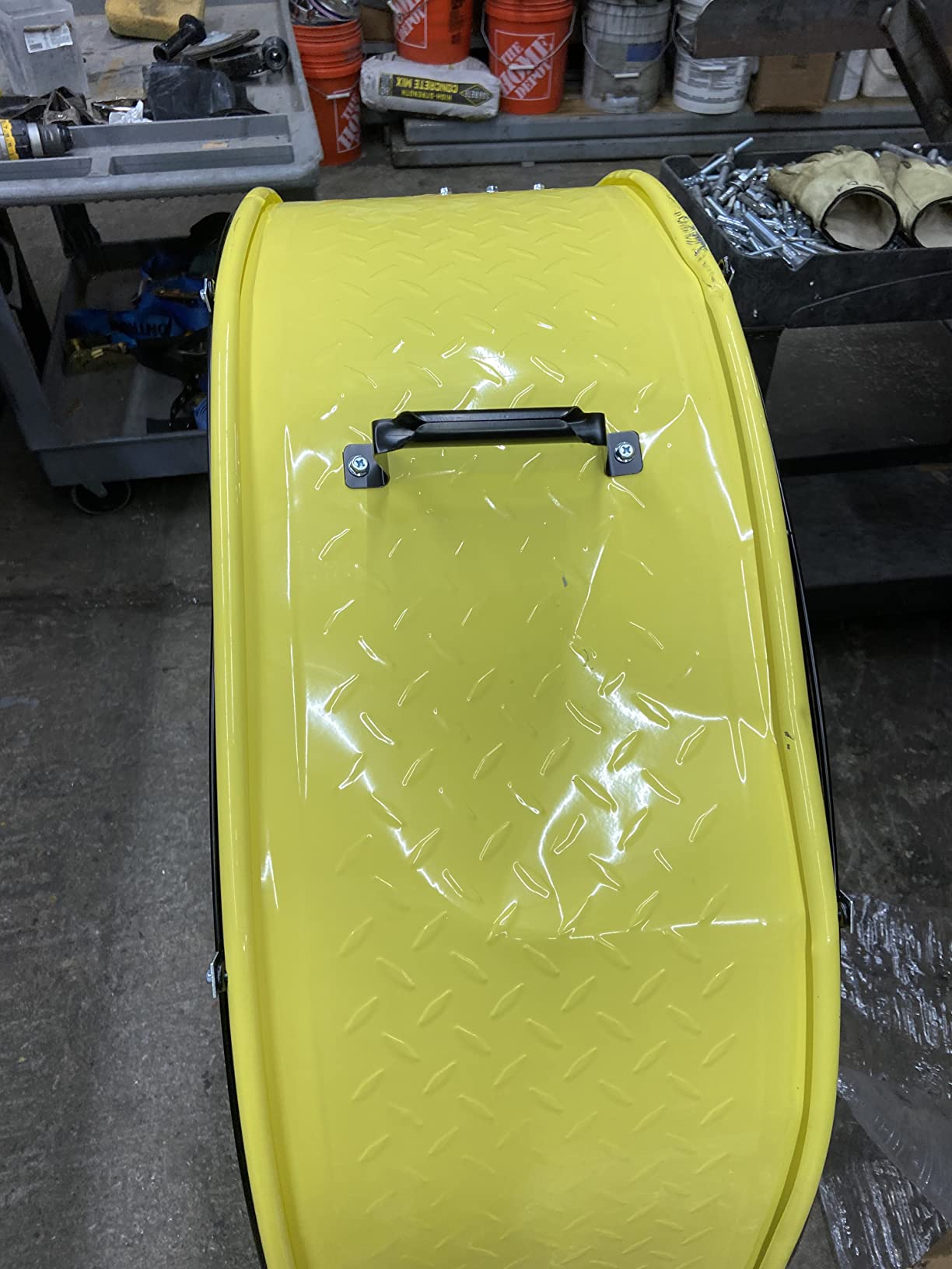 K Tool International 77743 42” Belt Drive Drum Fan with 8” Wheels, High-velocity, 2-Speed, Cut-off Protection, 14,800 Max CFM, cUL listed, Used in Warehouses, Shops, Greenhouses, Barns, Gyms, Yellow customer photo 1