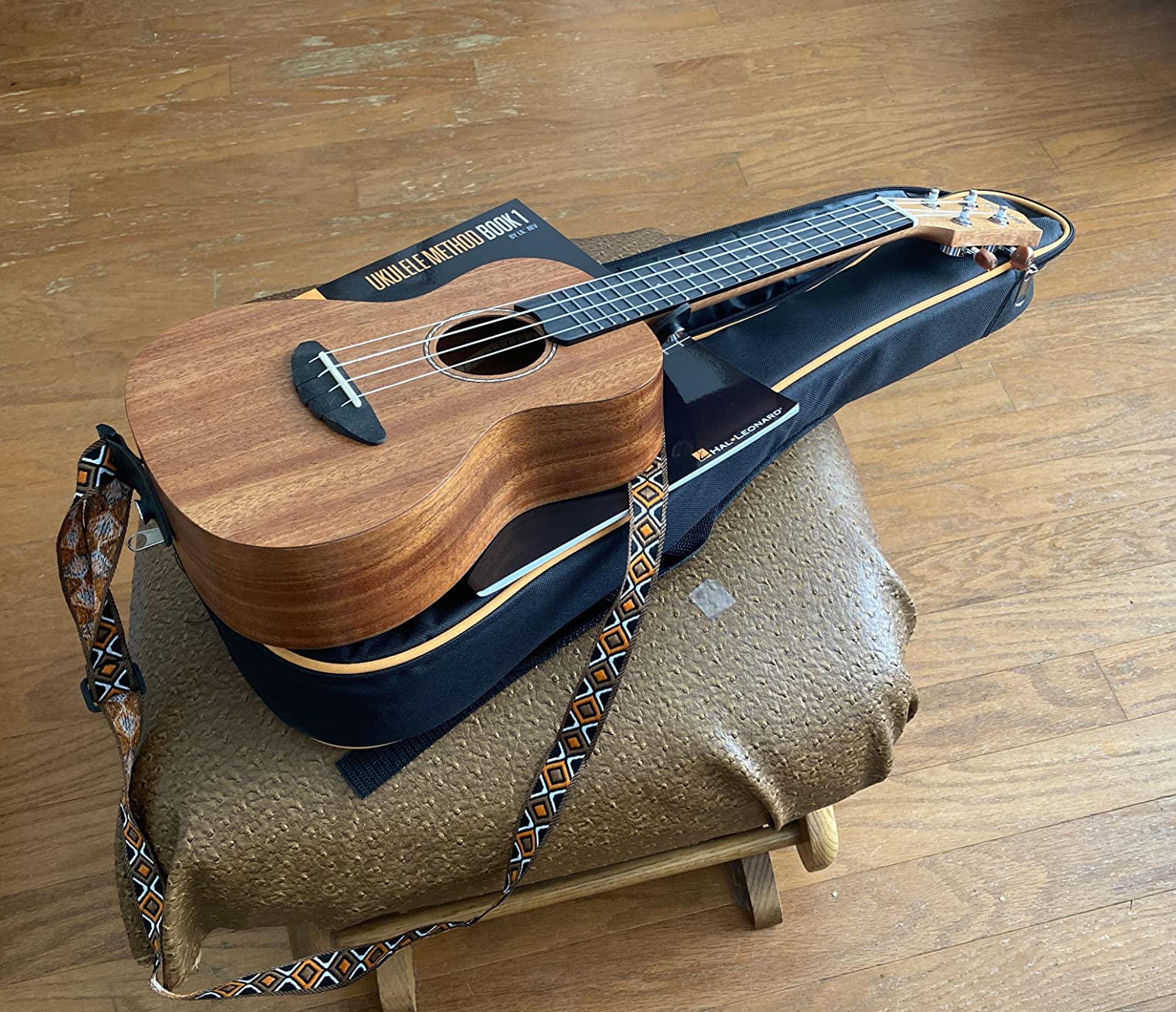 Donner Concert Ukulele Professional 23 Inch Mahogany Ukelele for Adult Beginner Ukele Bundle with Online Lesson Gig Bag Aquila String Pick Tuner Strap Cloth DUC-200D Dark customer photo 2