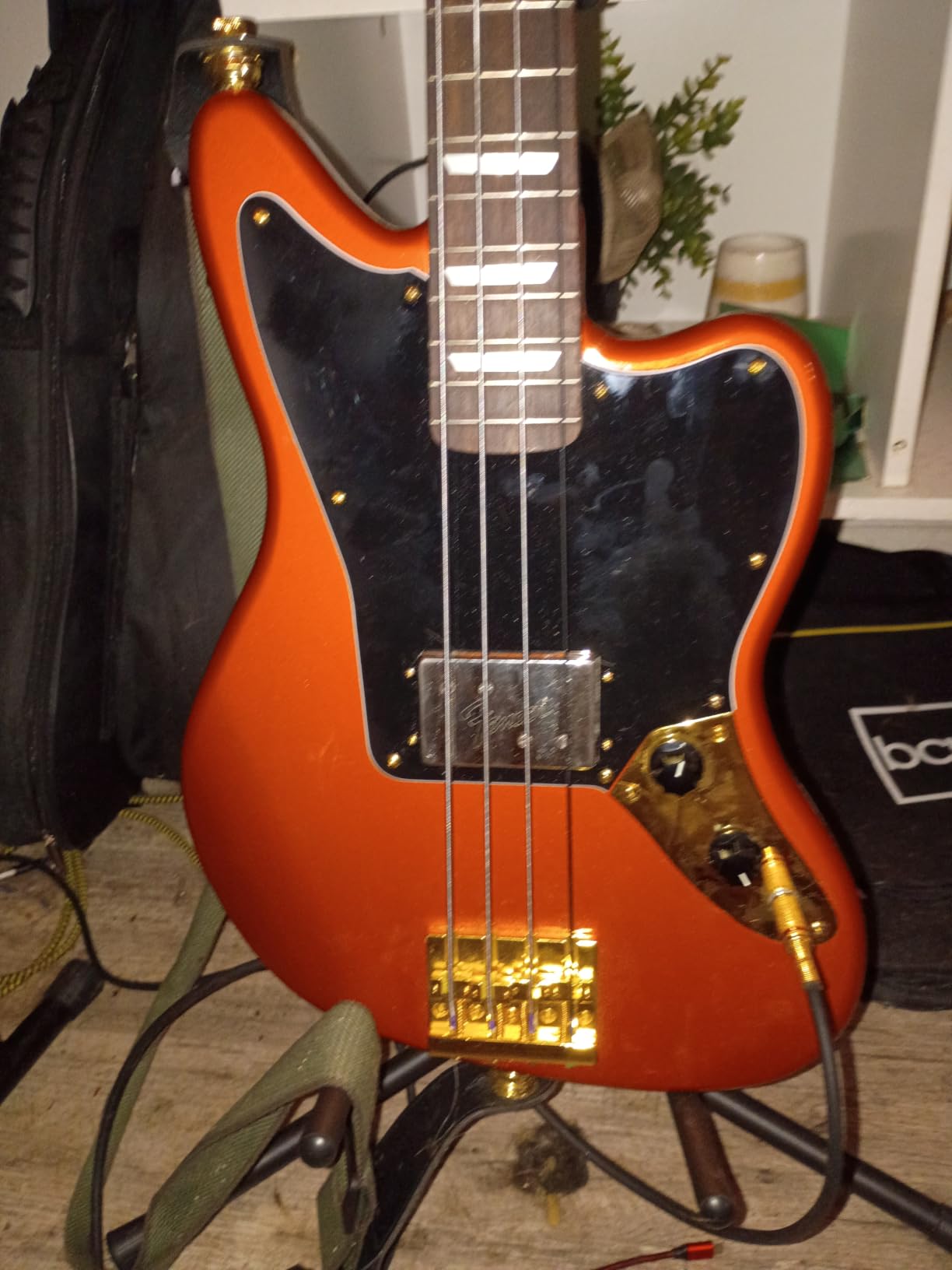 Squier Affinity Series Jaguar Bass, Black, Maple Fingerboard | Beginner bass guitar, short scale 30-inch neck, Fender-designed pickups, lightweight body, easy playability customer photo 1