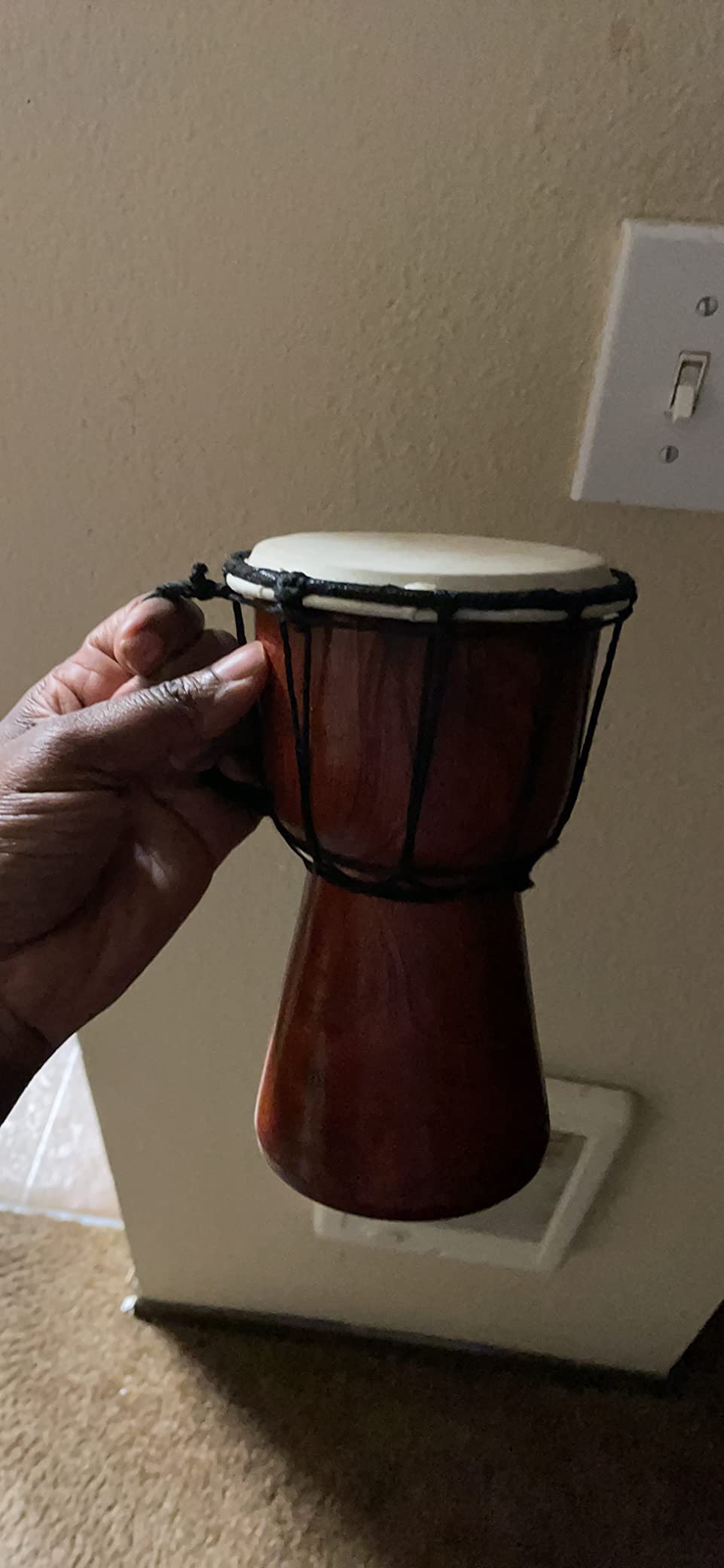 ArtCreativity 16 Inch Wooden Djembe Drum Set with Sticks, Rustic Brown Wood African Drum Design, Fun Musical Instrument for Kids and Adults, Great Gift Idea customer photo 1