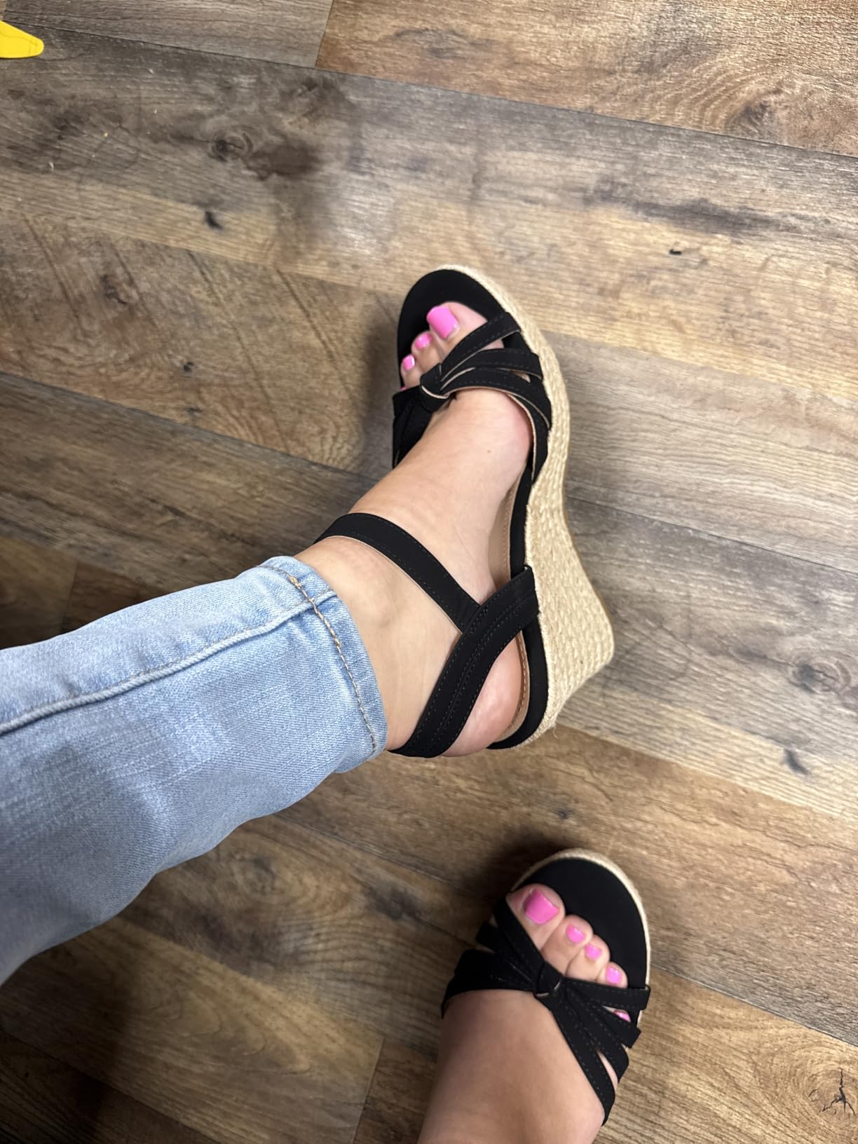 mikarka Wedge Heels Sandals for Women: Open Toe Platform Espadrilles Wedges customer photo 1