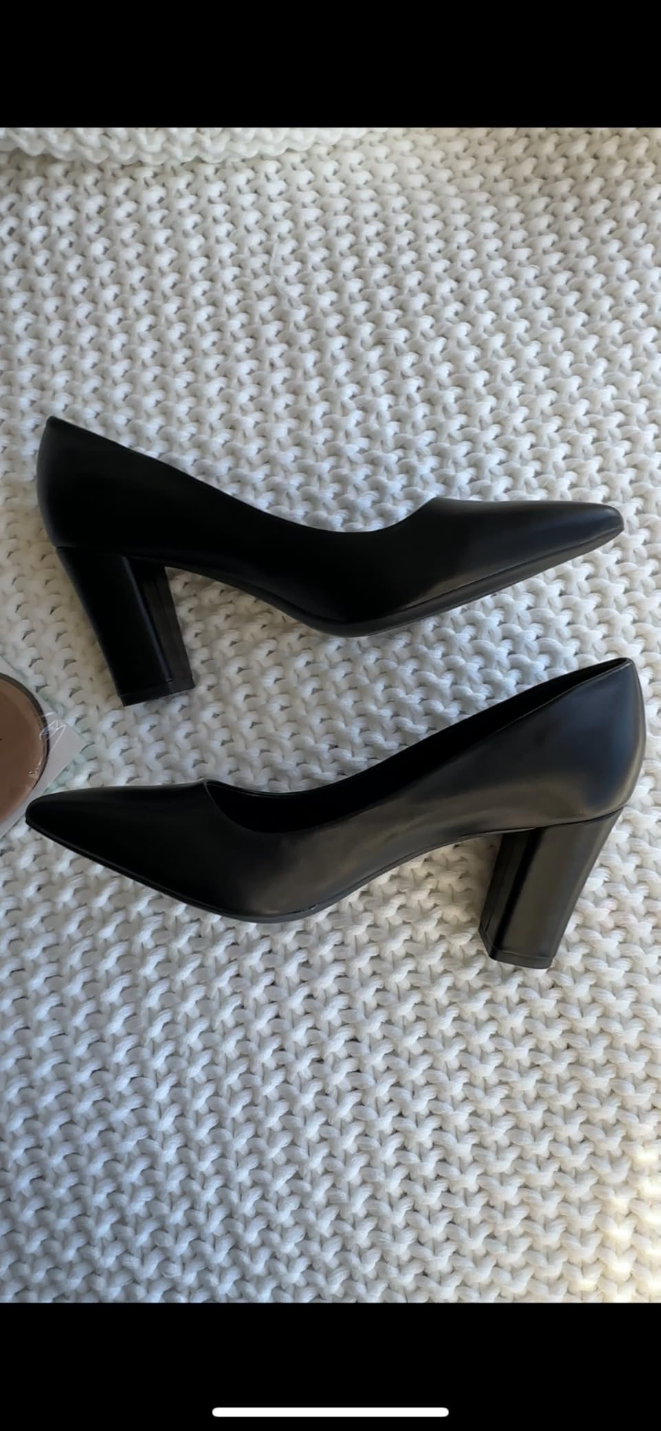 Heel The World Women's High Chunky Block Closed Toe Heels,Slip On Pointed Toe Work Dress Office Wedding Party Pumps Shoes customer photo 1