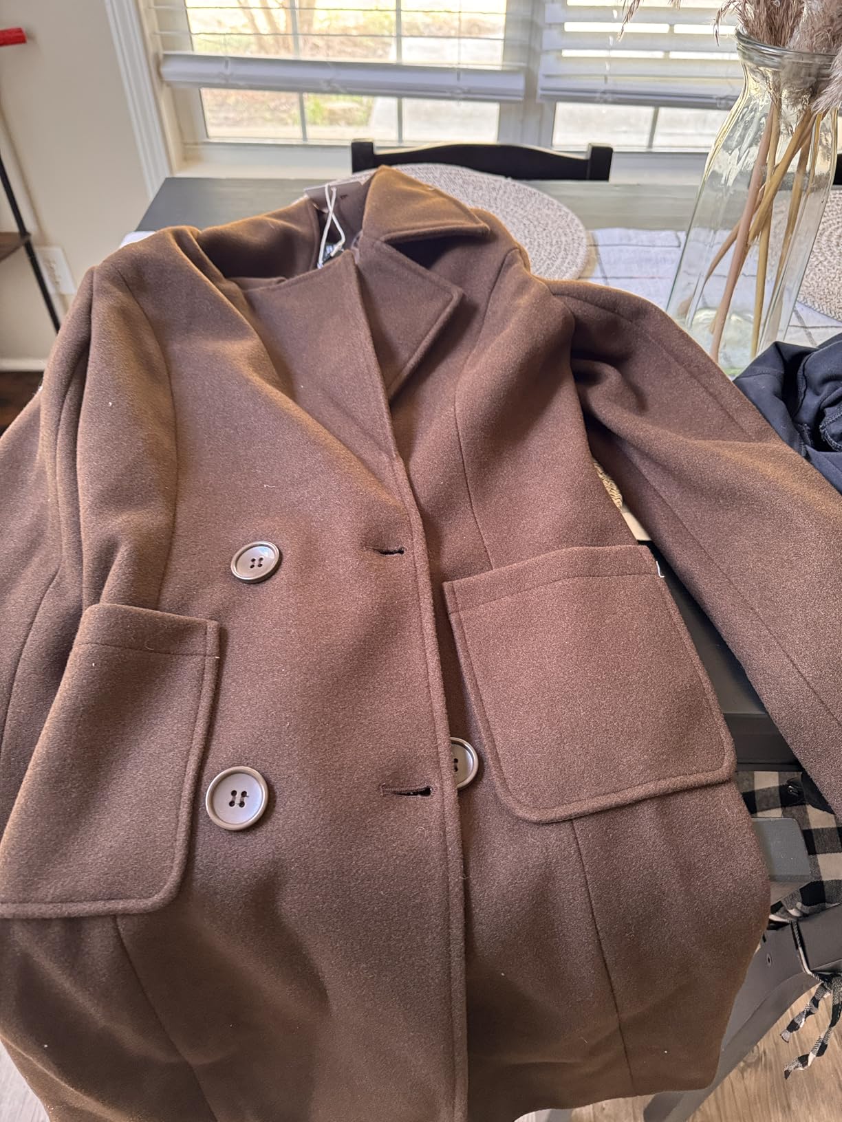 Bankeng Women Winter Wool Blend Camel Mid-Long Coat Notch Double-Breasted Lapel Jacket Outwear customer photo 1