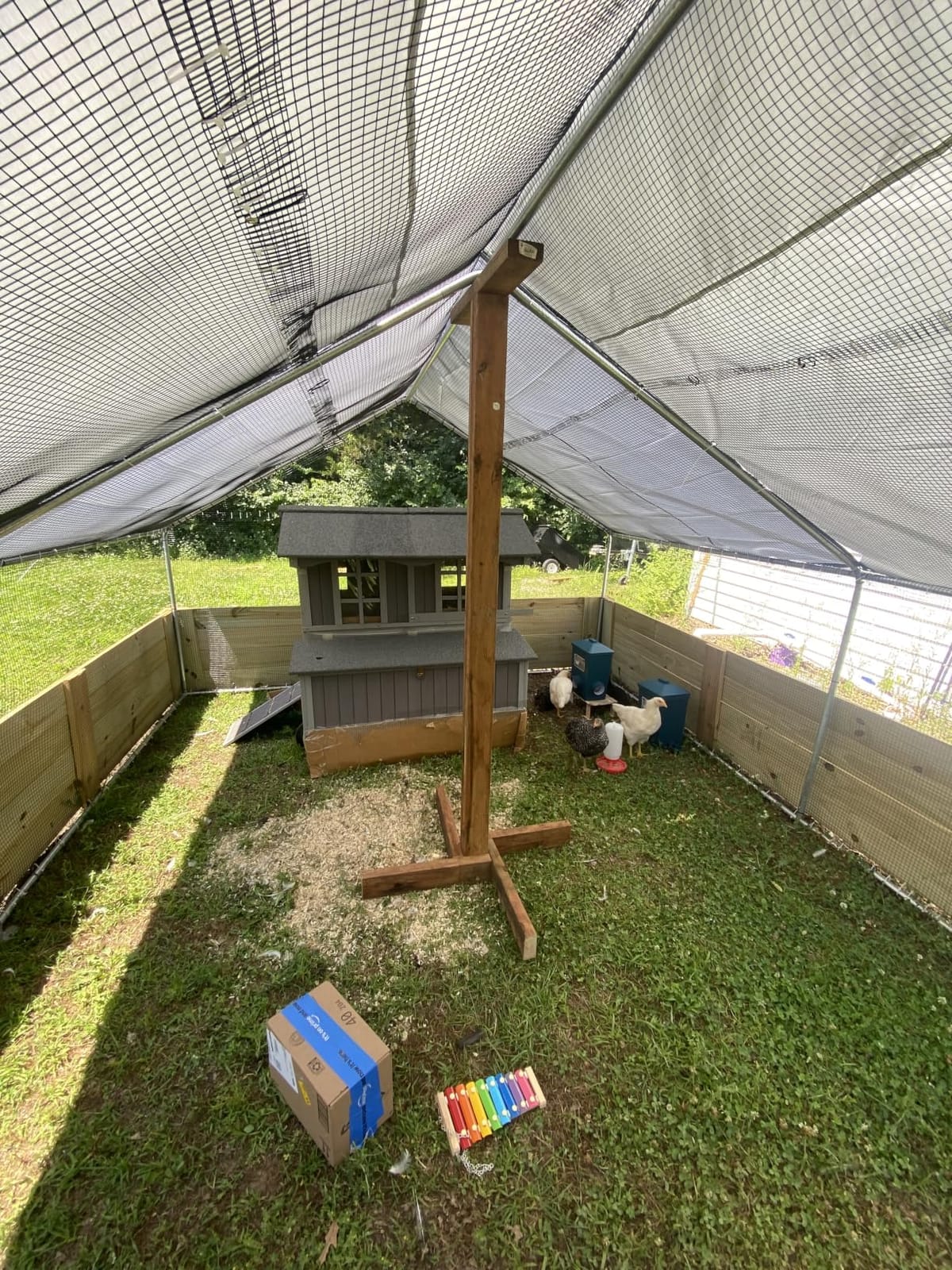 Large Metal Chicken Coop, 13.2x9.9x6.6ft Bold Chicken Pen with Spire Shape customer photo 1