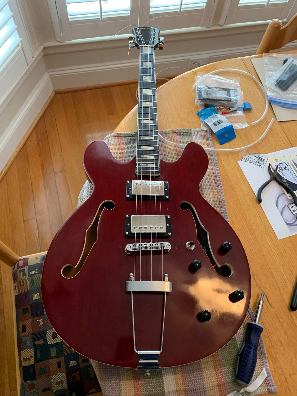 1 Set ProBucker Alnico Bridge&Neck Pickups with Pro Wiring Harness Pots&3 Way Switches Universal for Electric Guitar (Chrome Black Ring) customer photo 2